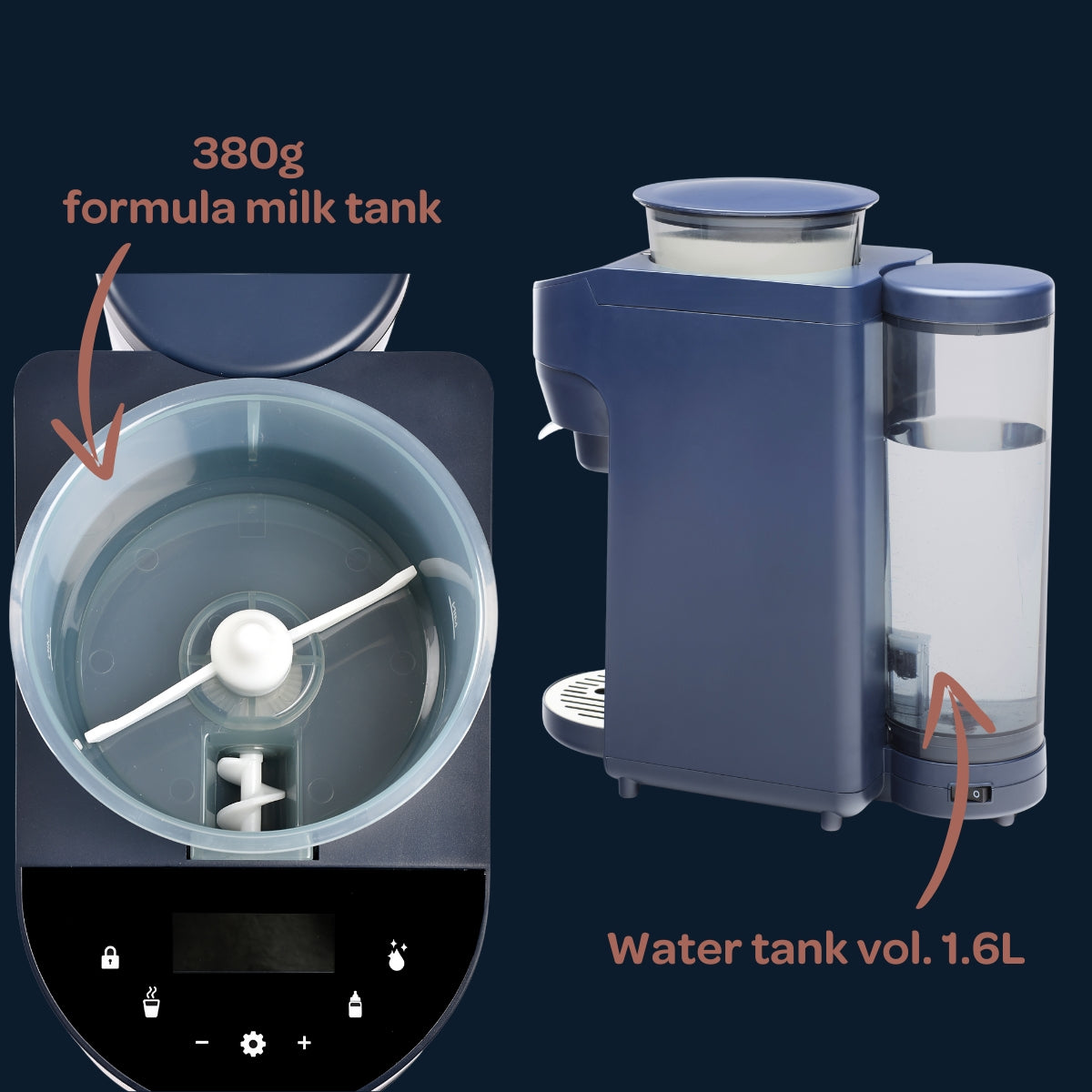 Beaba Milkeo Plus Automatic Baby Formula Maker - Instant Bottle Warmer & Milk Dispenser for Newborns & Infants | Perfect for Night Feedings & Travel