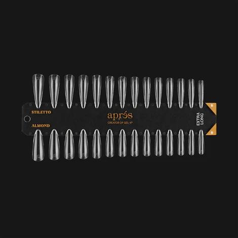 Apres Gel X Nail Tips - Sculpted Almond & Stiletto Extra Long Press On Nails | Salon Quality DIY Manicure Kit for Home & Professional Use | Perfect for Weddings, Parties & Special Occasions