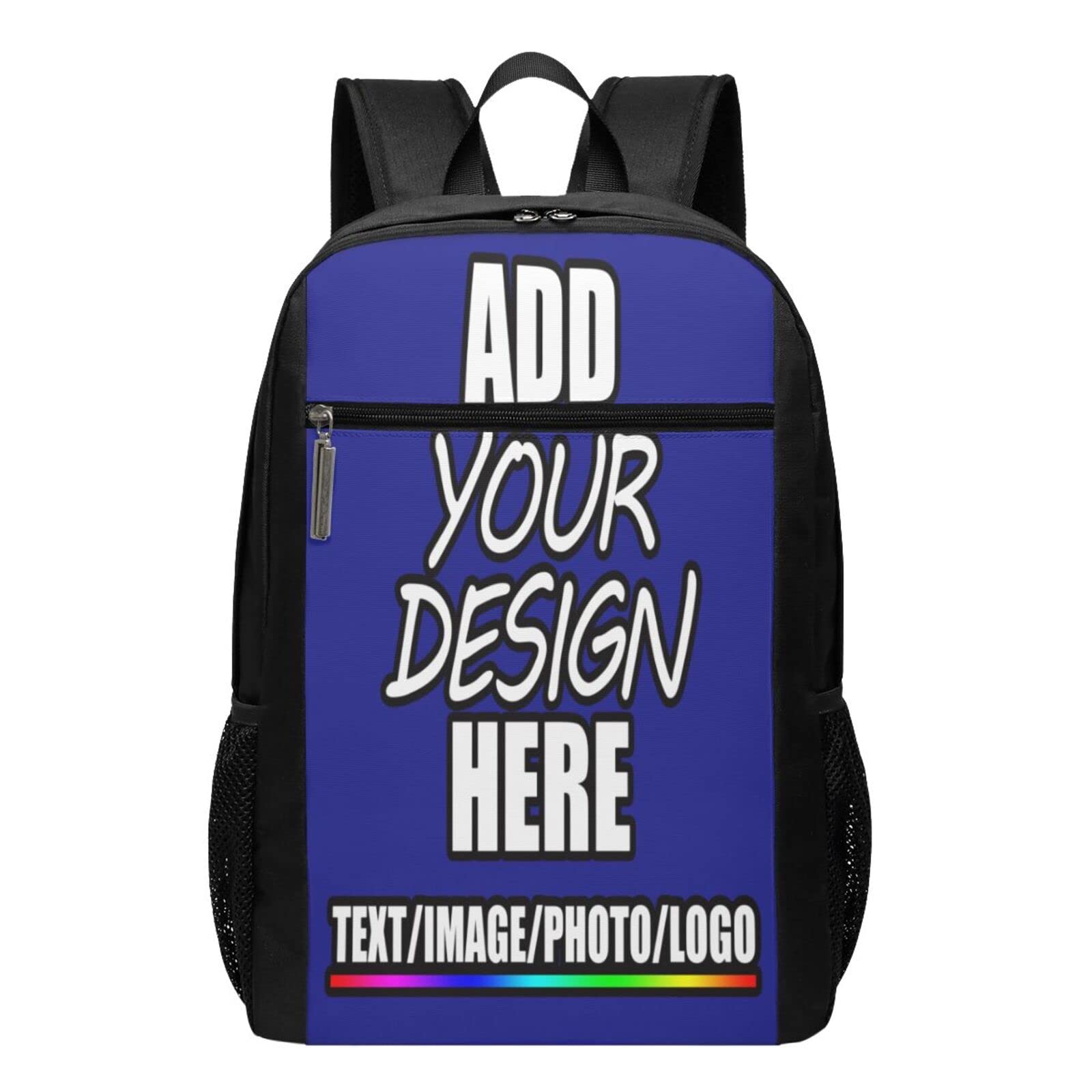 Custom Personalized Backpack with Photo/Text - 17 Inch Laptop Bag for Travel, School & Gaming | Add Your Own Design for Unique Style | Durable Leisure Backpack for Work, College & Outdoor Adventures