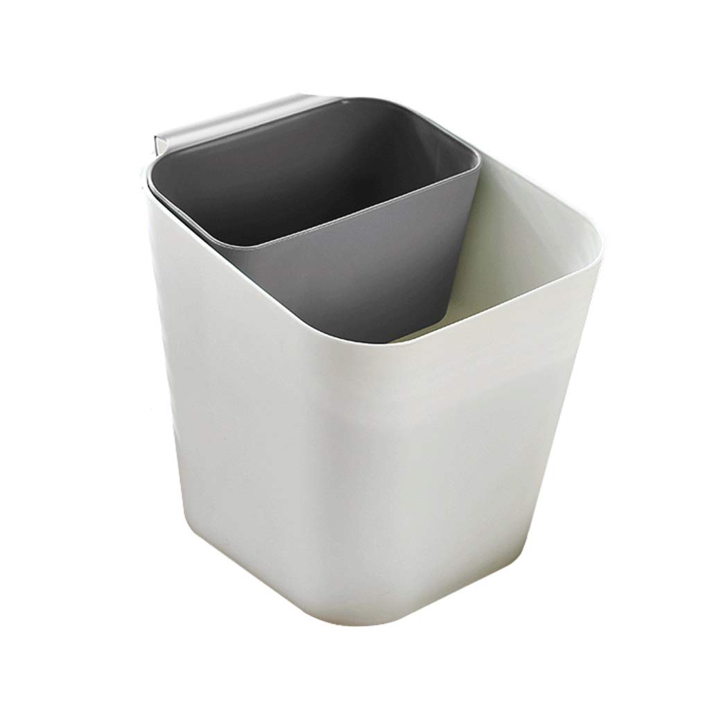 Multifunctional Hanging Trash Can - Under Cabinet Waste Bin with Inner Barrel for Kitchen, Bedroom, Bathroom | Space-Saving Gray Garbage Container for Home & Office Use