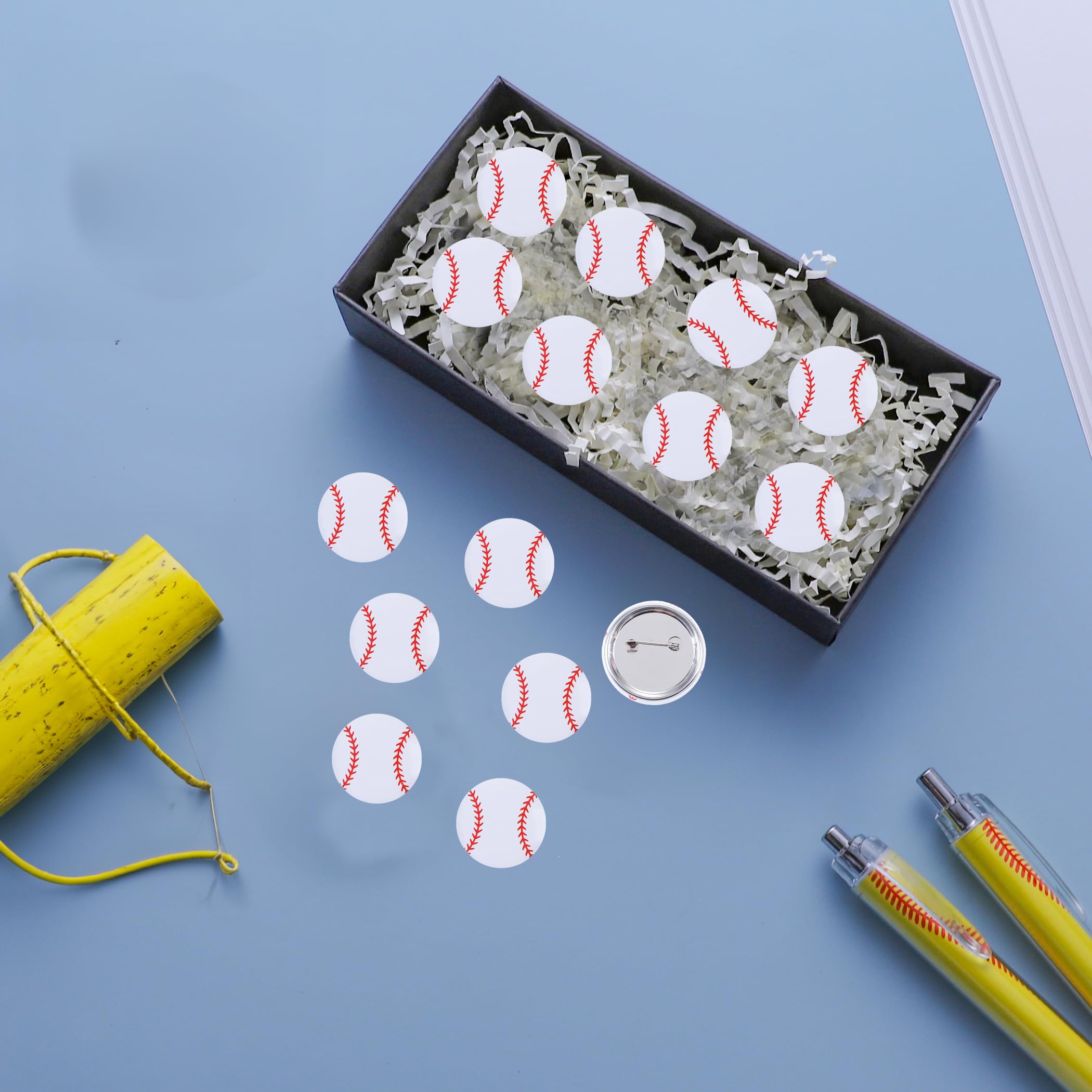 12 Pcs 1 Inch Round Baseball Button Pins - Customizable Hat & Bag Accessories for Players & Fans - Perfect for Team Gifts, Game Days & Fan Collections