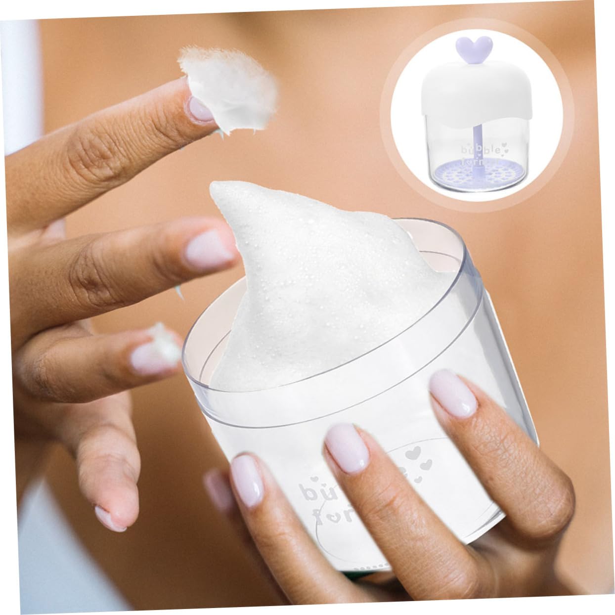 2pcs Manual Face Foam Maker - Bubble Foamer Cup for Gentle Facial Cleansing | Creates Rich Lather for Deep Cleansing | Perfect for Travel & Daily Skincare Routine (Purple)