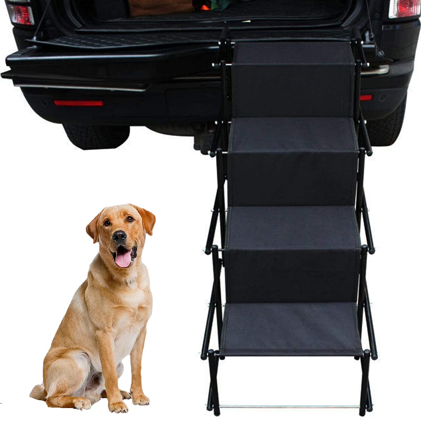 GYYSDY Foldable Pet Steps for Car - Non-Slip Dog Ramp for Small Dogs, Portable Pet Ladder for High Beds, Trucks, SUVs - Perfect for Elderly Pets & Car Travel Accessories