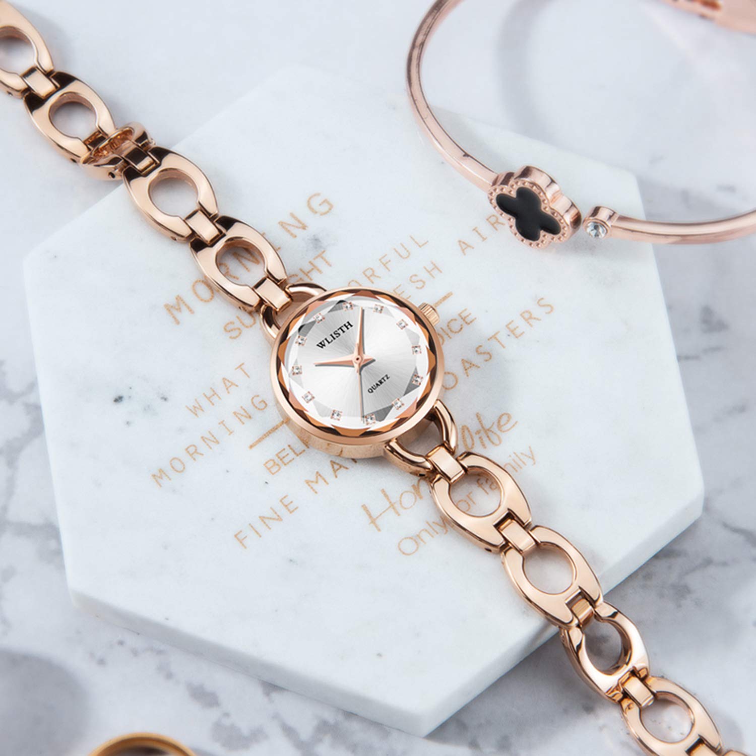 RORIOS Women's Elegant Simulated Diamond Quartz Analog Watch - Stainless Steel Band Bracelet Wristwatch for Ladies | Perfect for Office, Party & Daily Wear