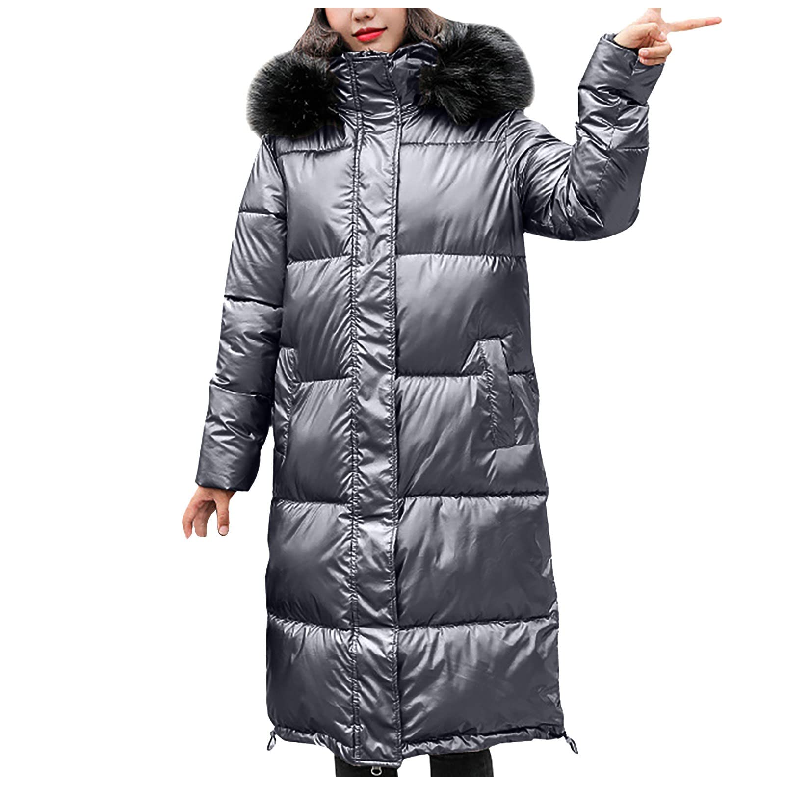 Women's Winter Warm Loose Down Cotton Jacket - Thickened Glossy Outerwear for Cold Weather | Cozy Casual Wear for Fall & Winter Seasons