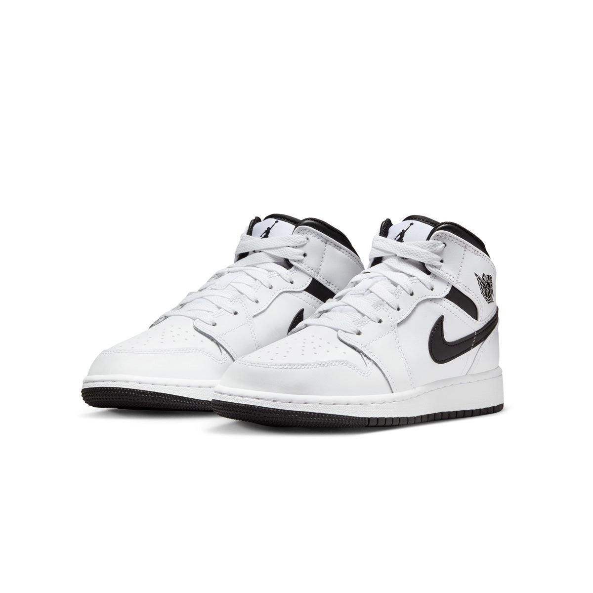 Kids Air Jordan 1 Mid Sneakers - White Basketball Shoes for Boys & Girls - Perfect for School, Sports & Casual Wear