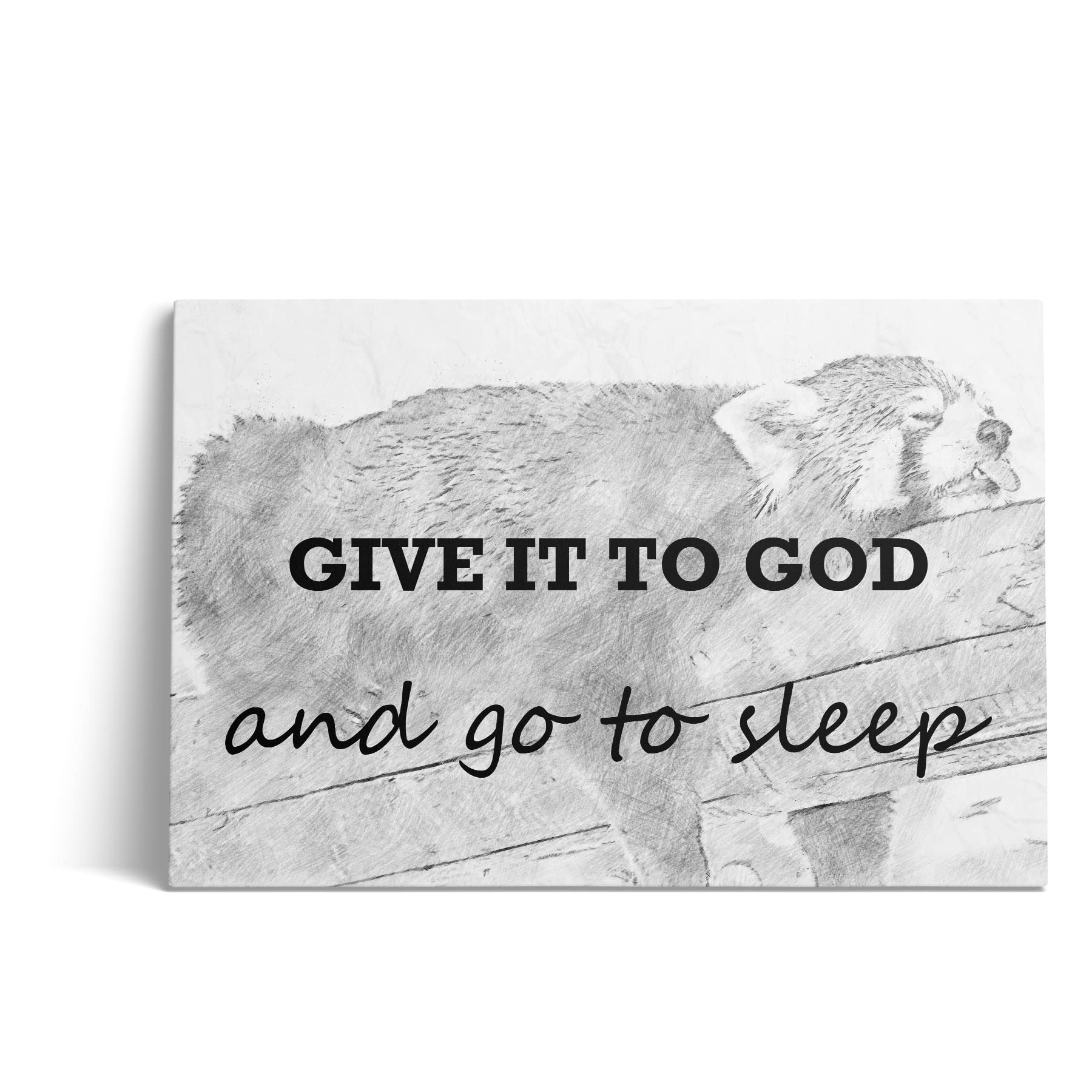 Give It to God and Go to Sleep Sign - 8x12 Inch Rustic Farmhouse Wall Decor for Christian Bedroom, Inspirational Above Bed Decor - Perfect for Prayer Rooms, Guest Rooms & Spiritual Retreats
