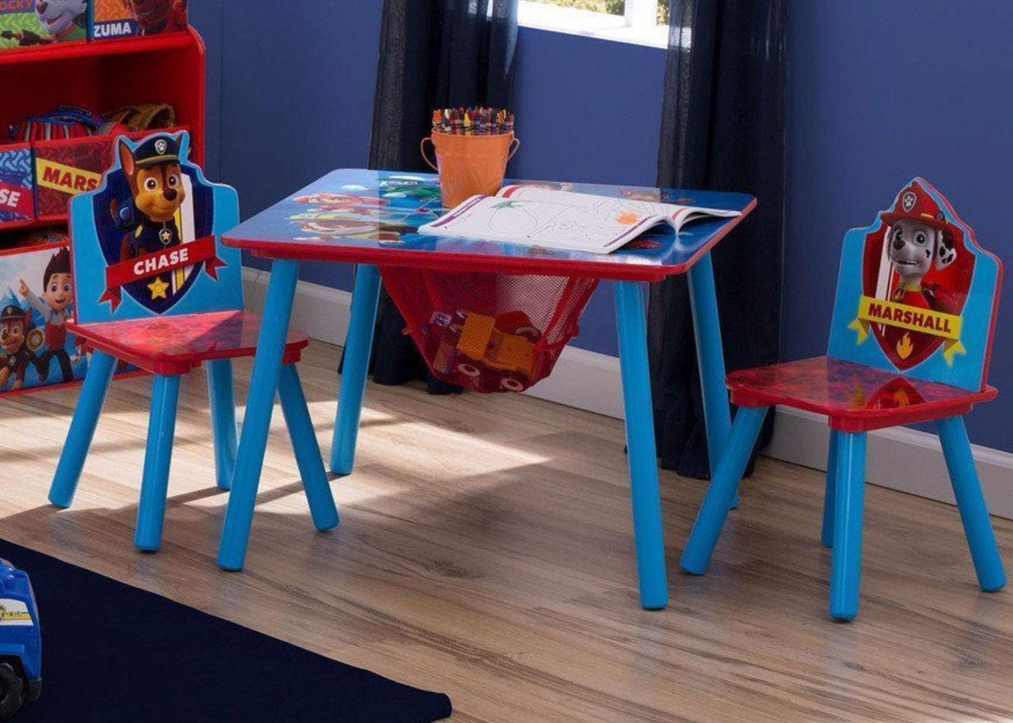 PAW Patrol Kids Table and Chair Set with Storage - Durable Children's Furniture for Playroom, Learning, and Arts & Crafts Activities