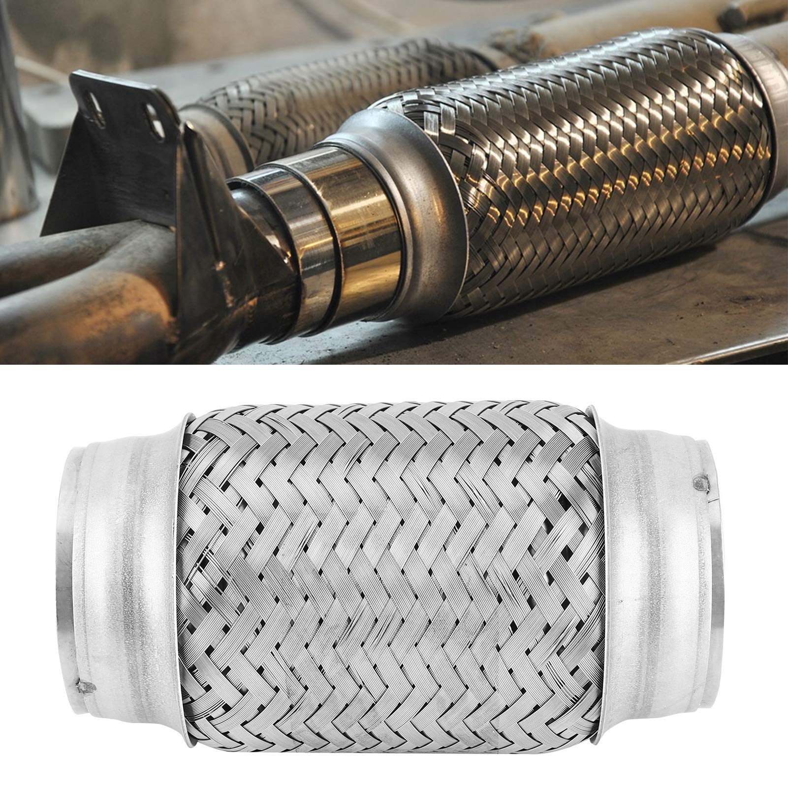 Stainless Steel Exhaust Flex Pipe - 2.5 x 6in Universal Corrugated Tube for Turbo Wastegate & Drain Pipe - Durable Exhaust System Accessory for Cars, Trucks & Performance Vehicles