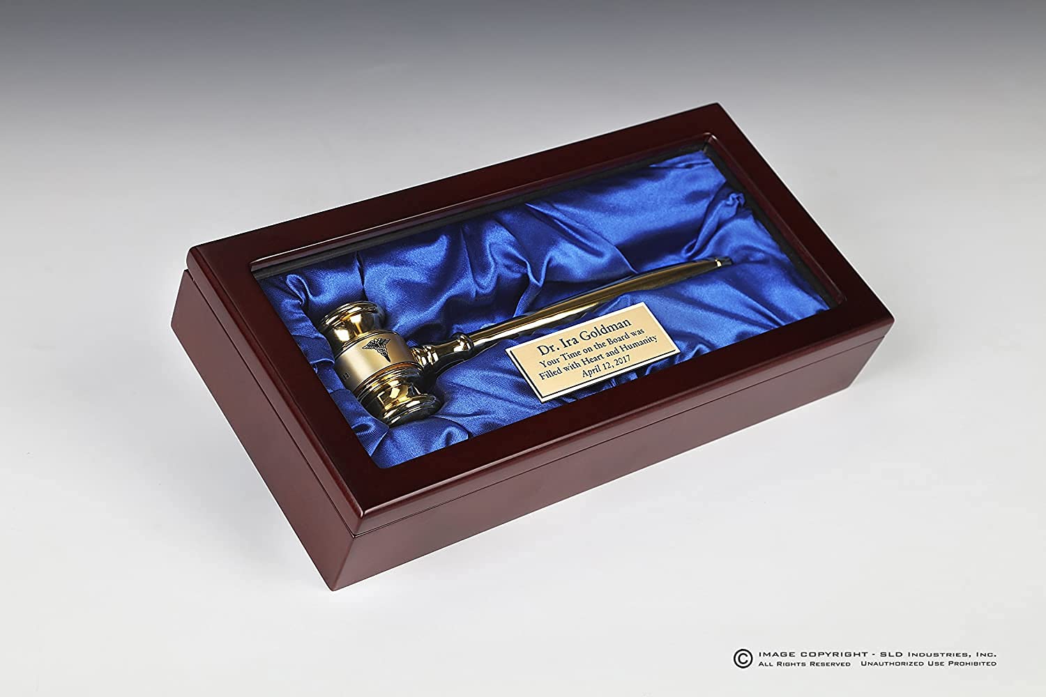 Solid Brass Gavel with Rosewood Gift Box - Custom Engraved Plate & Band - Perfect Lawyer, Judge, Mayor & City Council Gift - Ideal for Courtrooms, Ceremonies & Official Events