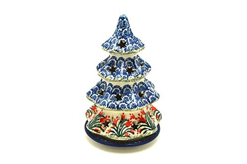 Handmade Polish Pottery Christmas Tree Luminary - 7