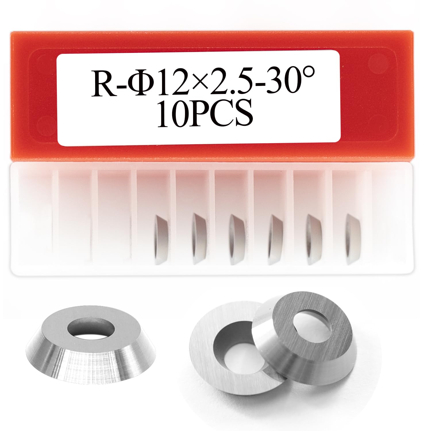 12mm Round Carbide Inserts Cutters Blades - 12x2.5mm 30° Indexable Wood Lathe Tools for Woodworking, Turning, Hollowing & Finishing (10-Piece Set) - Perfect for DIY Projects, Furniture Making & Craftsmanship