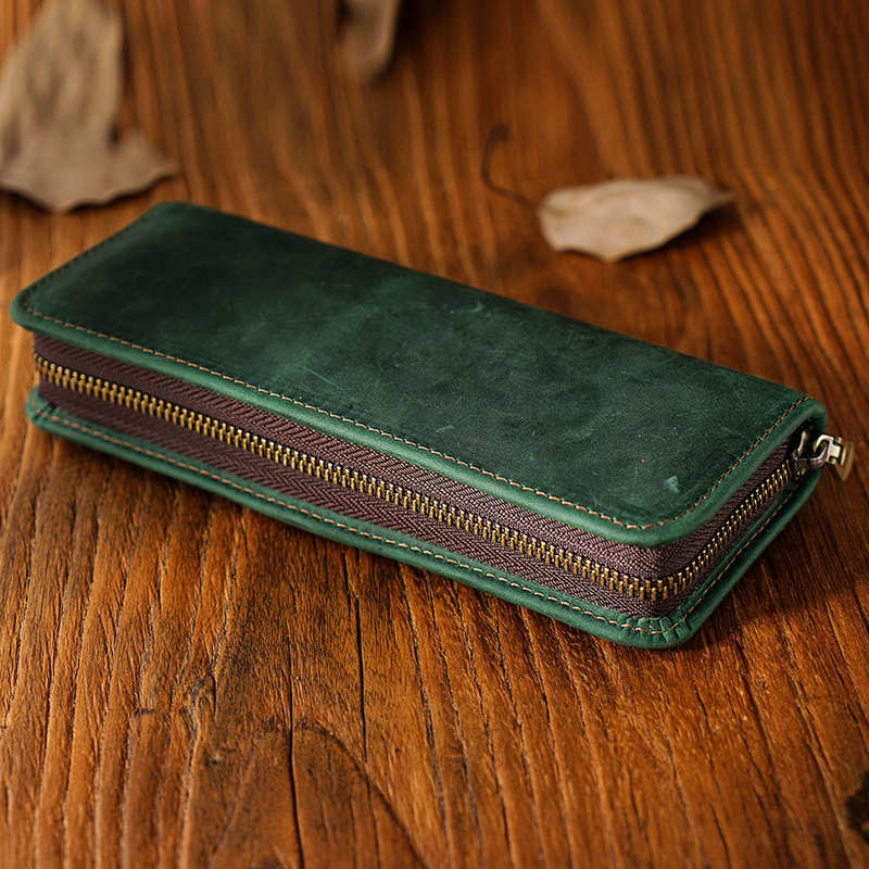 Premium Leather Pen & Pencil Case Holder - Elegant Stationery Organizer for Office, School & Travel - Perfect Gift for Writers & Students