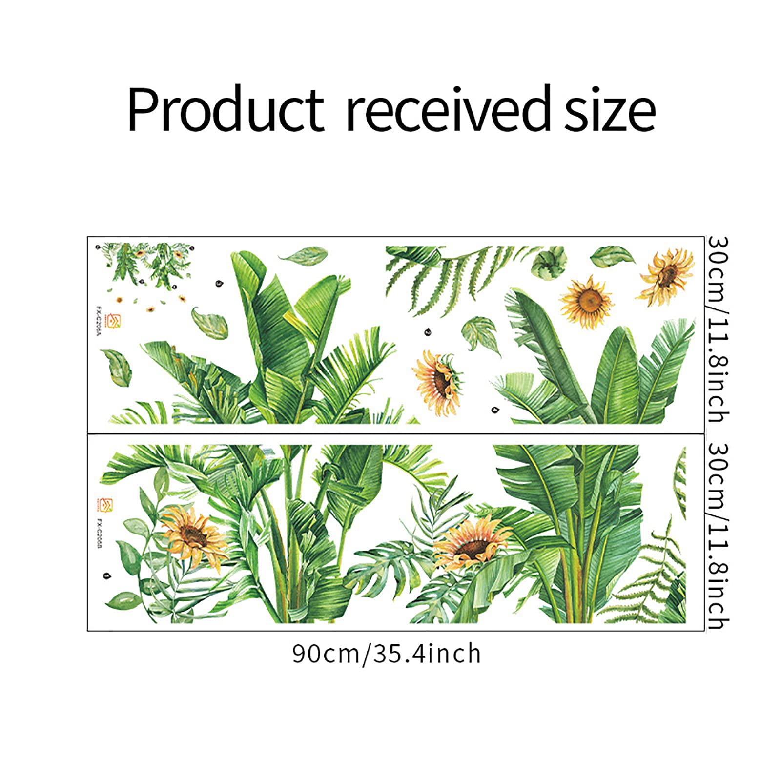 Tropical Leaves & Sunflower Removable Wall Decals - Peel and Stick Vinyl Wall Stickers for Living Room, Kids Room, Bedroom & Playroom Decor - Perfect for Nursery, Dorm, Office & Home Interior Design