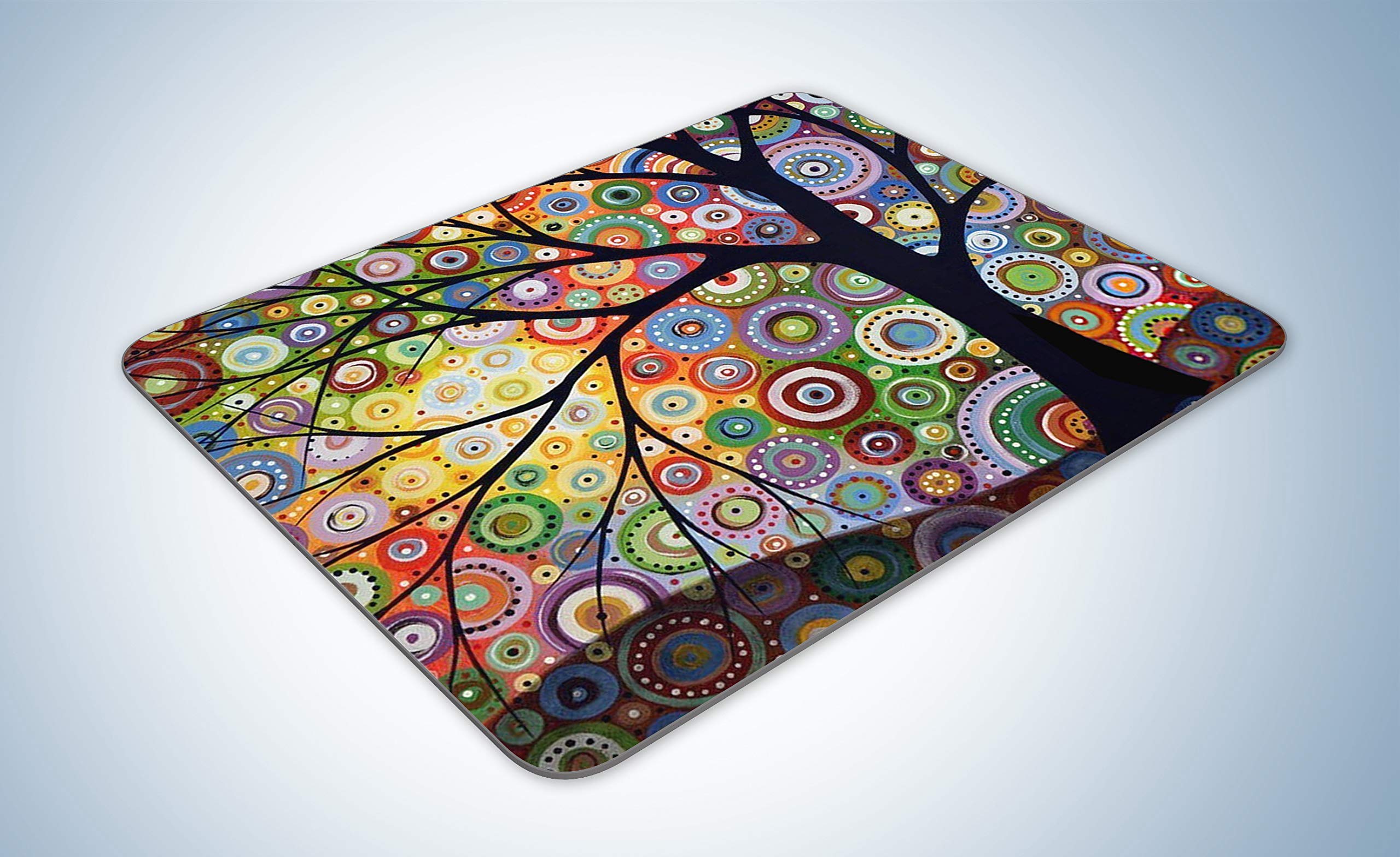 Premium Watercolor Tree Design Mouse Pad - Non-Slip Gaming & Office Computer Mouse Mat for PC/Laptop - Perfect for Work, Gaming & Home Office Use