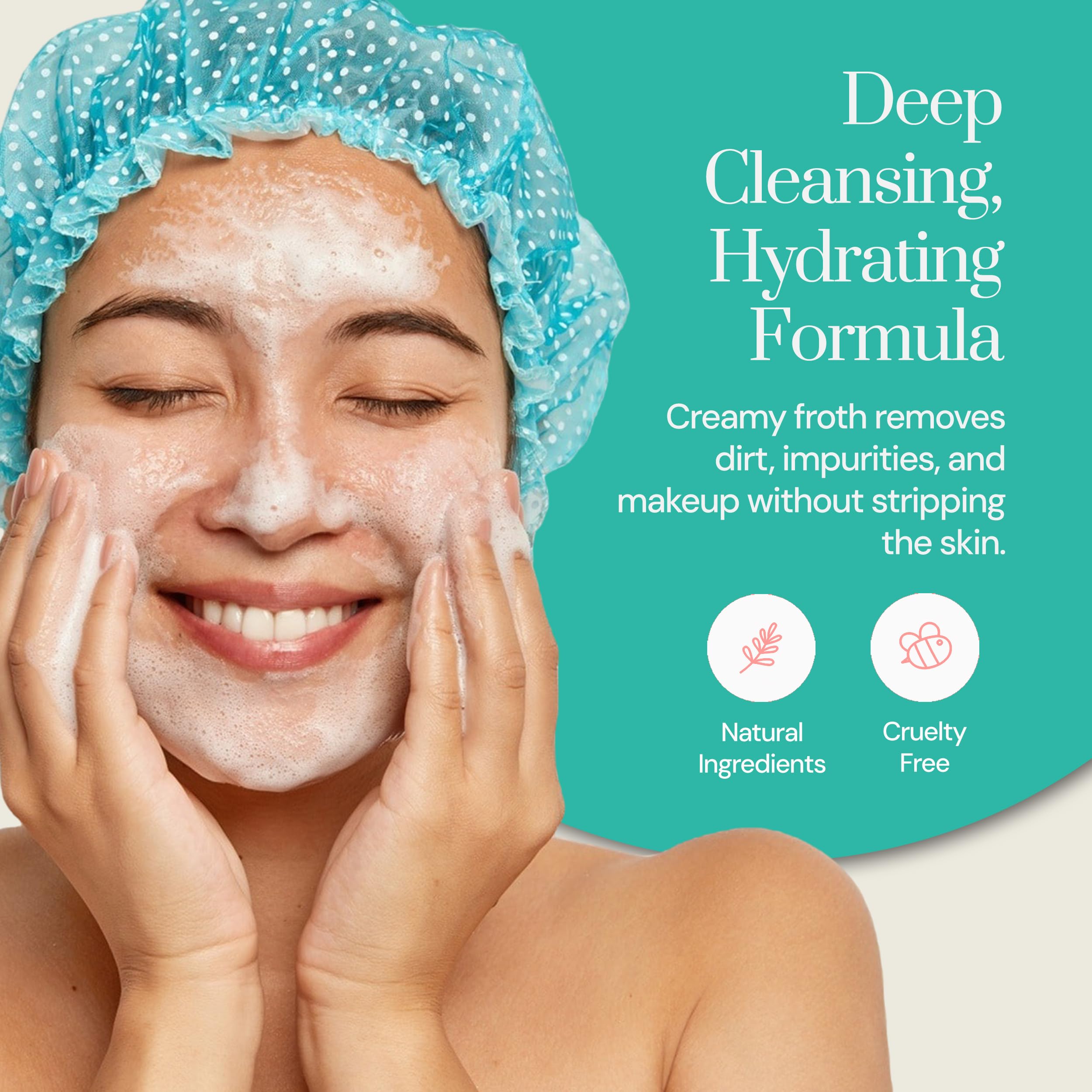 Bulgarian Rose Facial Wash - 180ml Gentle Hydrating Face Cleanser with Chamomile, Green Tea & Cucumber | Rose Oil Infused Soap-Free Formula for Dry & Sensitive Skin | Daily Skincare Routine & Makeup Removal