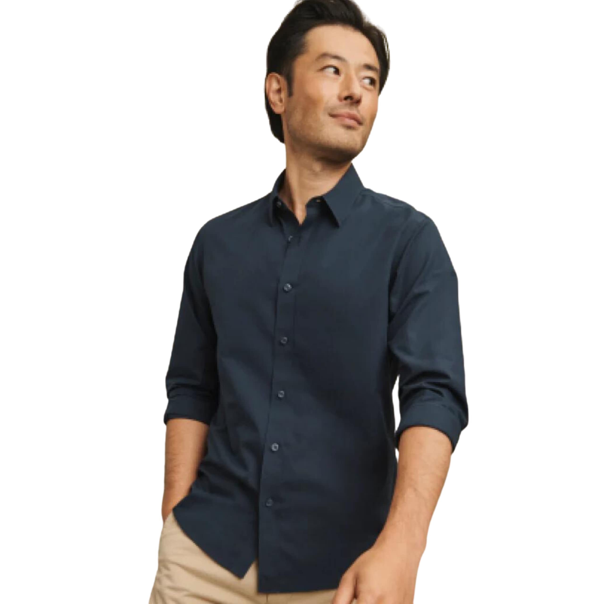 UNTUCKit Castello Men's Long Sleeve Wrinkle-Free Regular Fit Untucked Shirt | Casual Office Wear & Weekend Outfits