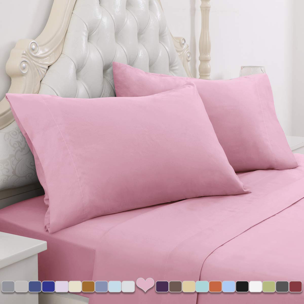 Luxury 800 Thread Count Egyptian Cotton Bed Sheet Set - Super Soft 4-Piece King Size with 18