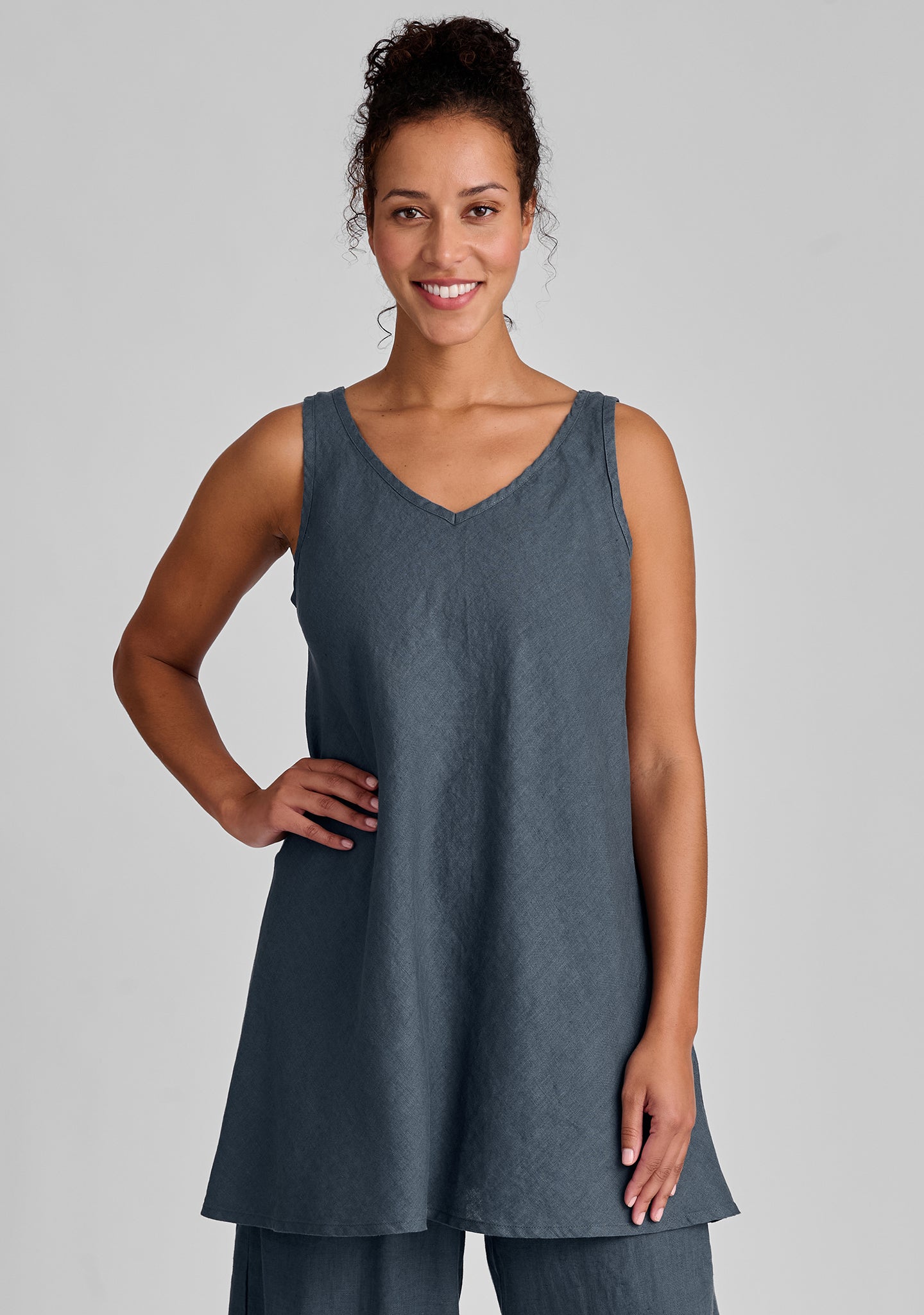 Two-Way Bias Tunic Linen Tank Top for Women - Breathable Summer Casual Wear for Beach, Office & Vacation Outfits