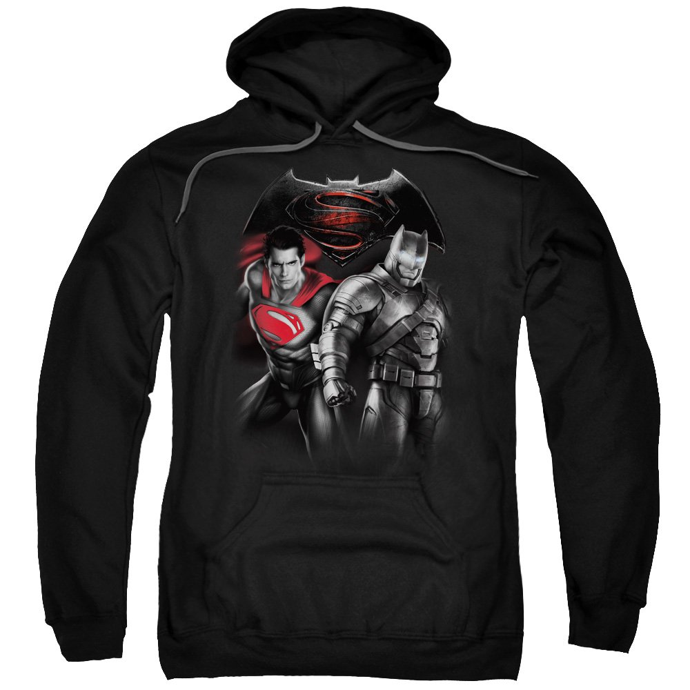 Trevco Men's Batman vs Superman Graphic Hoodie Sweatshirt | DC Comics Superhero Pullover | Casual Wear & Cosplay Costume