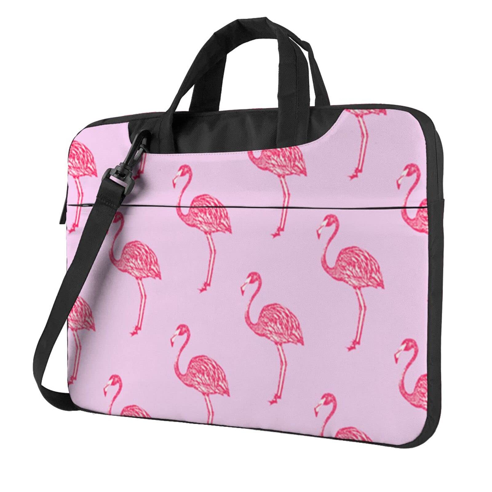 Pink Flamingo Laptop Sleeve & Shoulder Bag - 15.6 Inch Laptop Case with Padded Protection for MacBook, Dell, HP | Perfect for Work, School & Travel Accessories