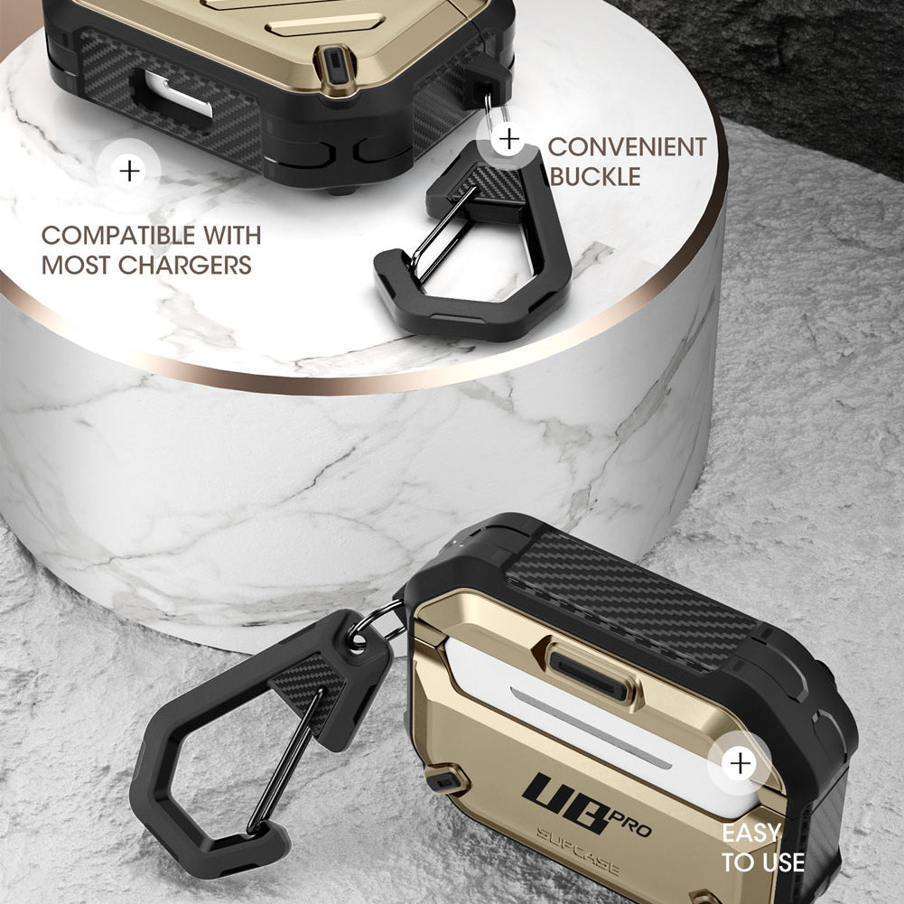 Apple AirPods Pro Case - Unicorn Beetle Pro Rugged Protective Cover in Gold | Shockproof & Waterproof for Outdoor Sports, Travel & Daily Use