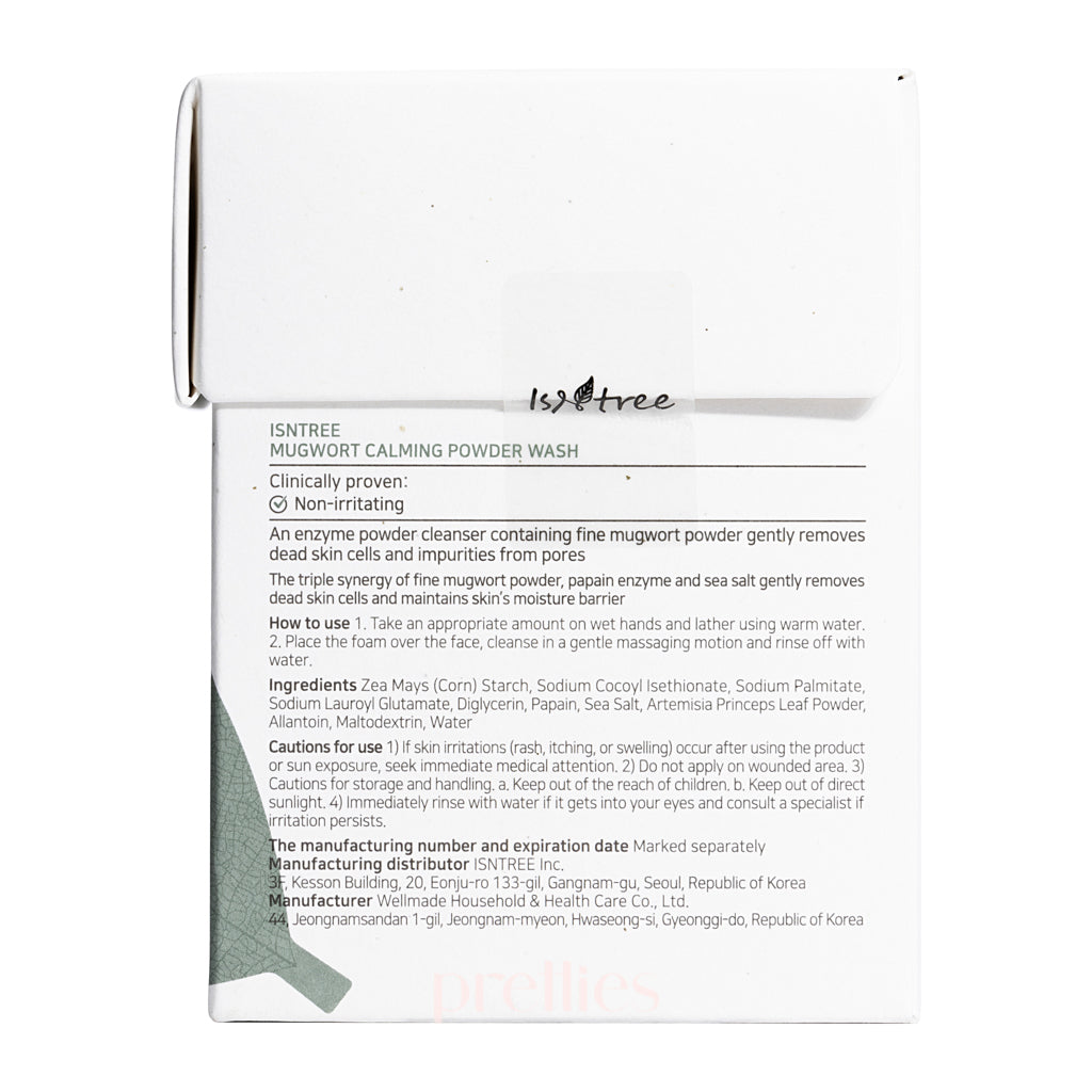 Isntree Mugwort Calming Powder Wash - 1g x 25pcs | Korean Skincare for Sensitive Skin | Gentle Exfoliating & Soothing Face Cleanser - Perfect for Travel & Daily Skincare Routine