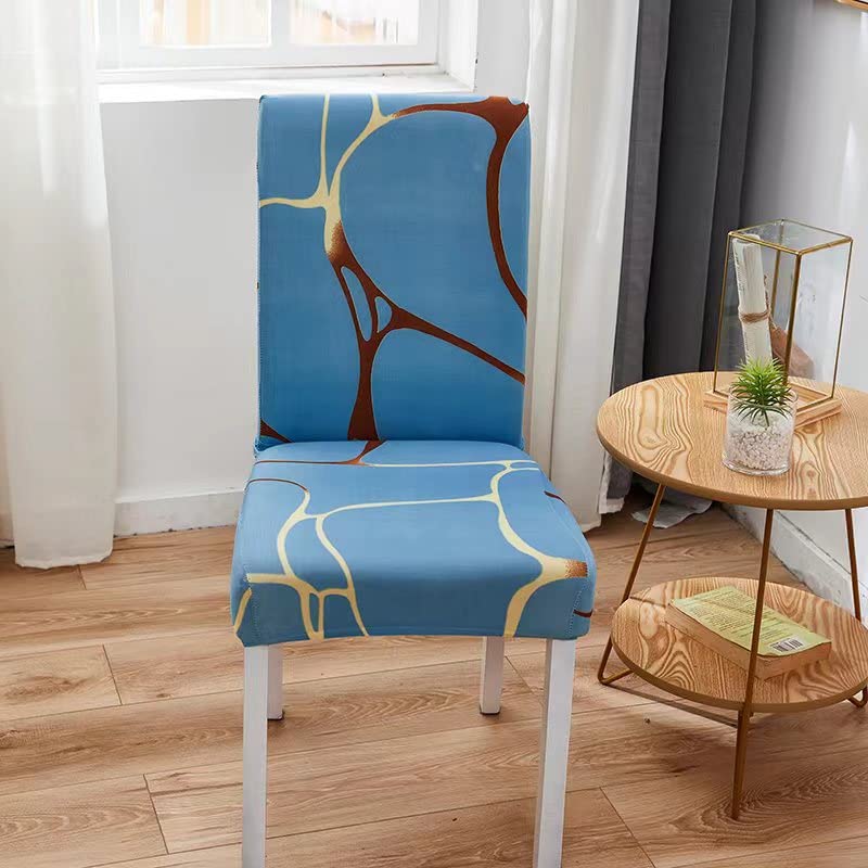 CAPSCEOLL Stretchable Spandex Dining Chair Covers - Set of 6 Washable & Removable Seat Protectors for Kitchen, Living Room & Dining Room | Perfect for Home Decor, Party Setup & Furniture Protection