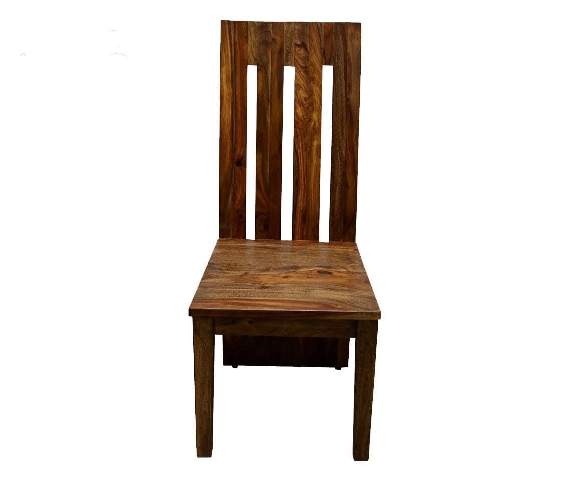 Premium Indian Solid Wood Dining Chair - Handcrafted Brown Wooden Chair 18