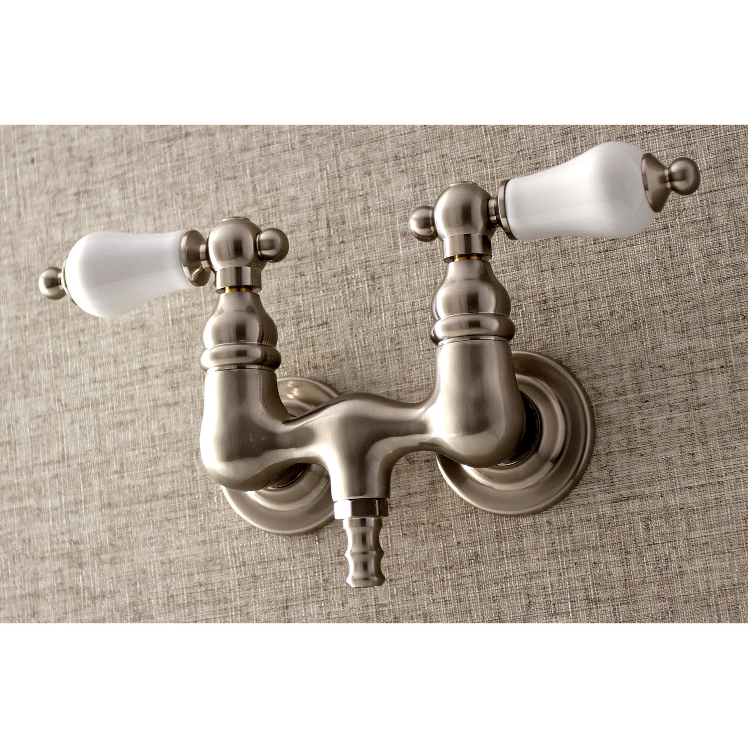 Vintage Clawfoot Tub Faucet - Brushed Nickel Wall Mount 2-Handle 2-Hole Bathtub Faucet for Classic Bathrooms & Luxury Bathing Experience