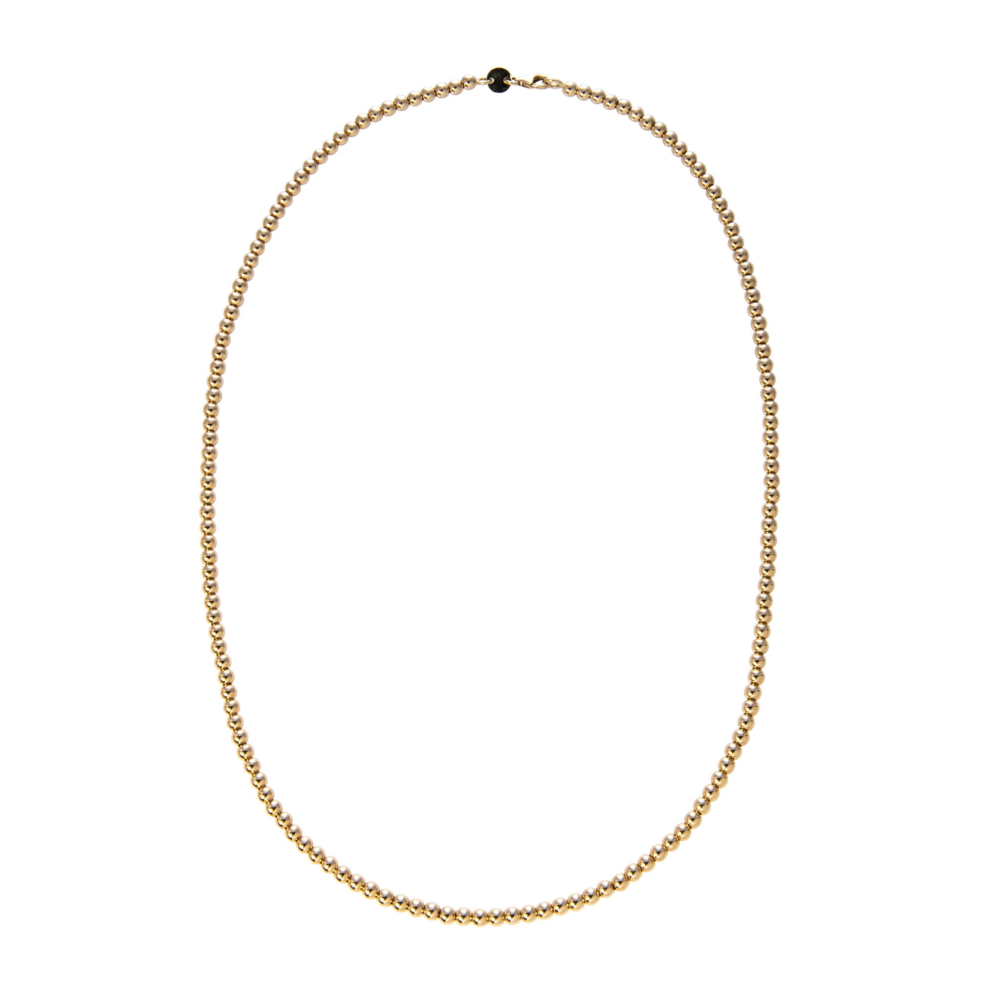 14K Yellow Gold Italian 3mm Ball Bead Chain Necklace for Women - Elegant Layering Jewelry for Everyday Wear, Gifts & Special Occasions