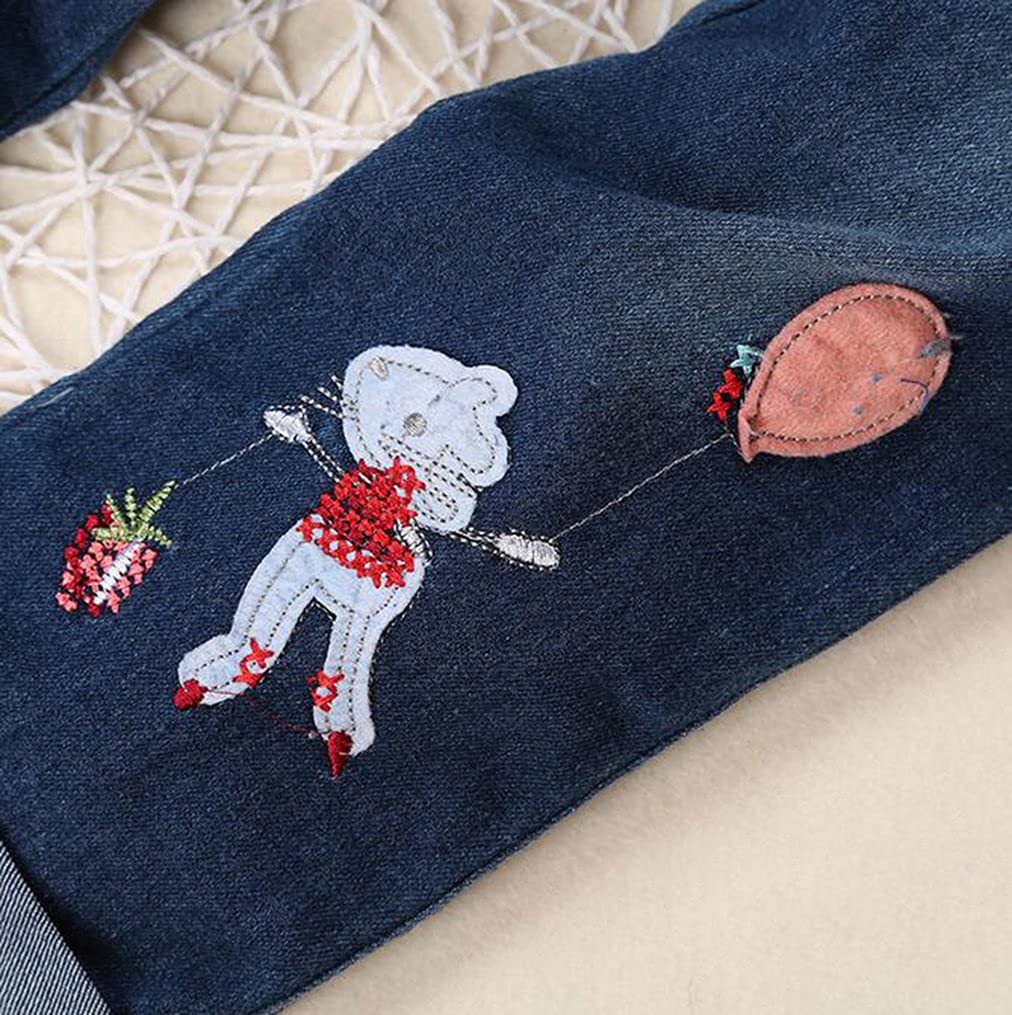 LUKYCILD Toddler Girl Clothes - 2 Piece Outfit with Long Sleeve Top & Jeans Pants with Pockets | Cute Cartoon Clothing Set for Baby Girls | Perfect for Playdates, Preschool & Family Photos