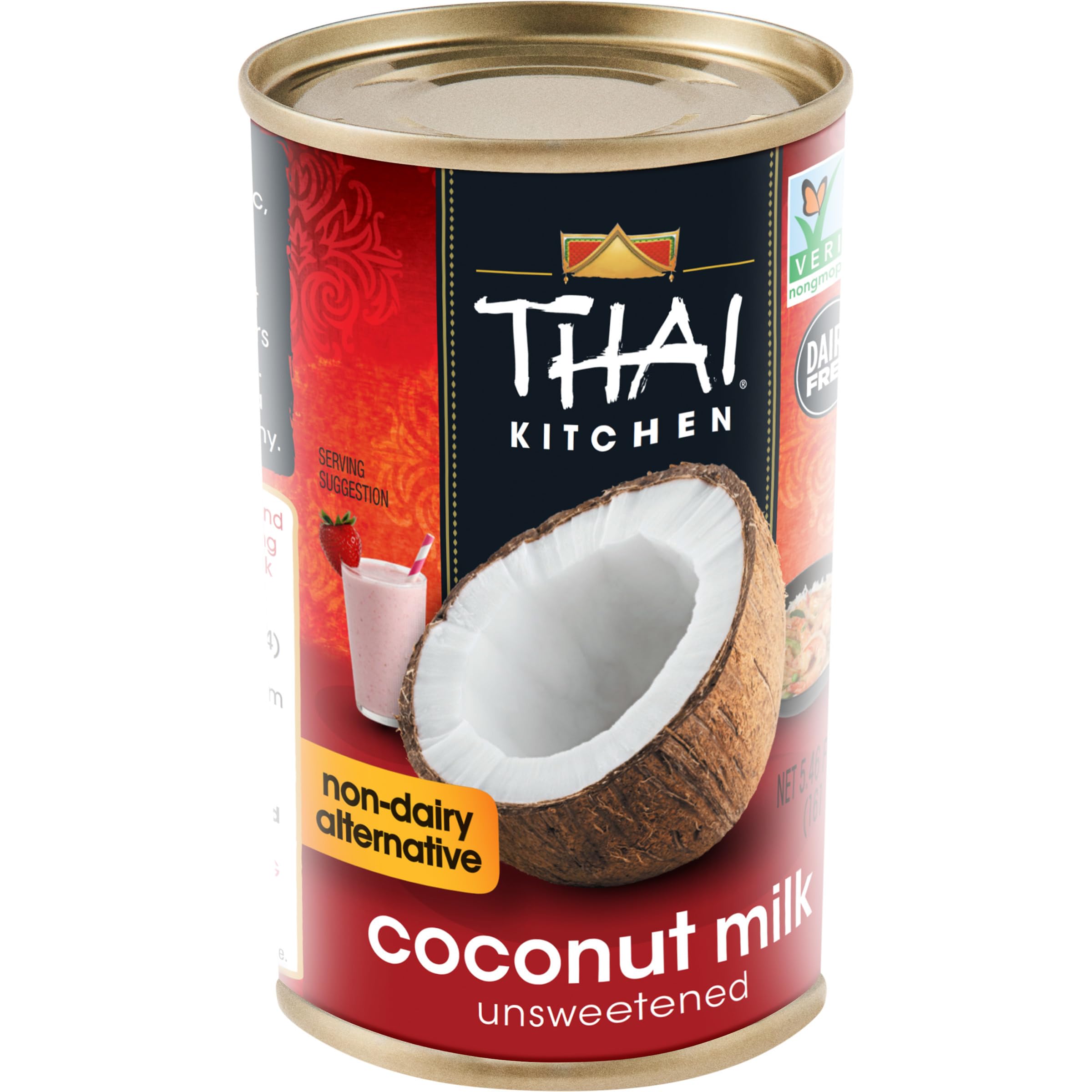 Thai Kitchen Unsweetened Coconut Milk, 5.46 fl oz (Pack of 24) - Premium Coconut Milk for Cooking, Baking, Smoothies & Asian Cuisine