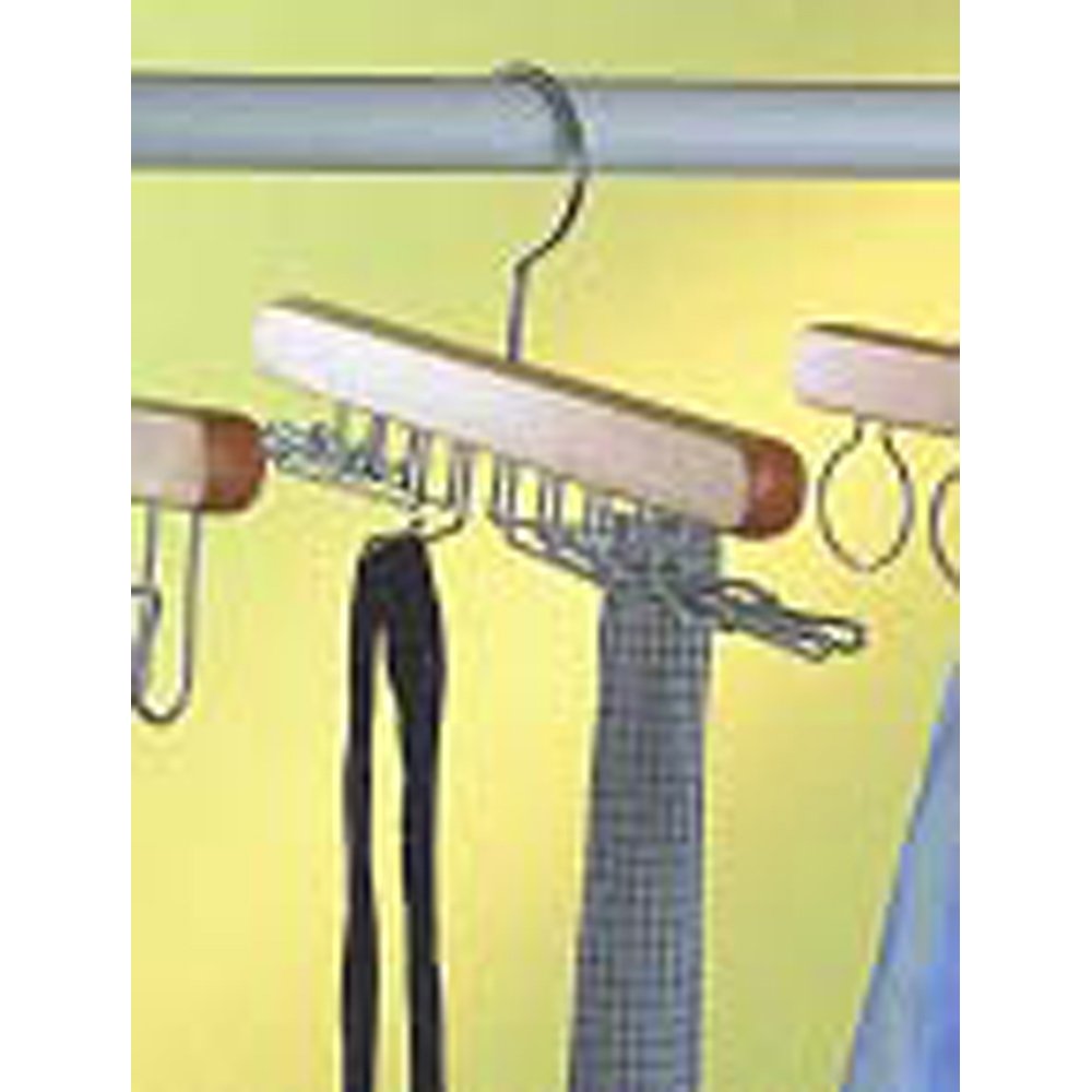 Proman Products HG16066 Natural Wooden Clothes Hanger with Hooks - Perfect for Closet Organization, Laundry Room, and Travel Use