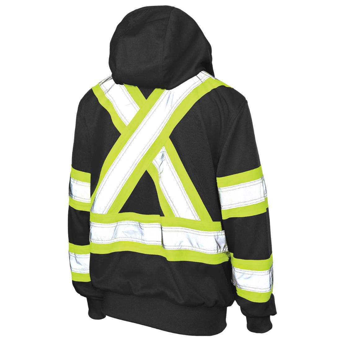 Tough Duck Women's High Visibility Safety Fleece Hoodie SJ42 - Black | Warm Workwear for Construction, Road Work & Outdoor Winter Jobs