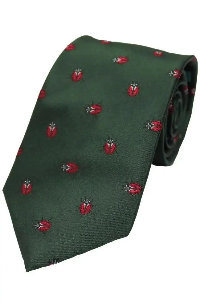 LA Smith Country & Hobby Ladybird Silk Neckties for Men - Elegant Formal Wear for Business, Weddings & Special Occasions