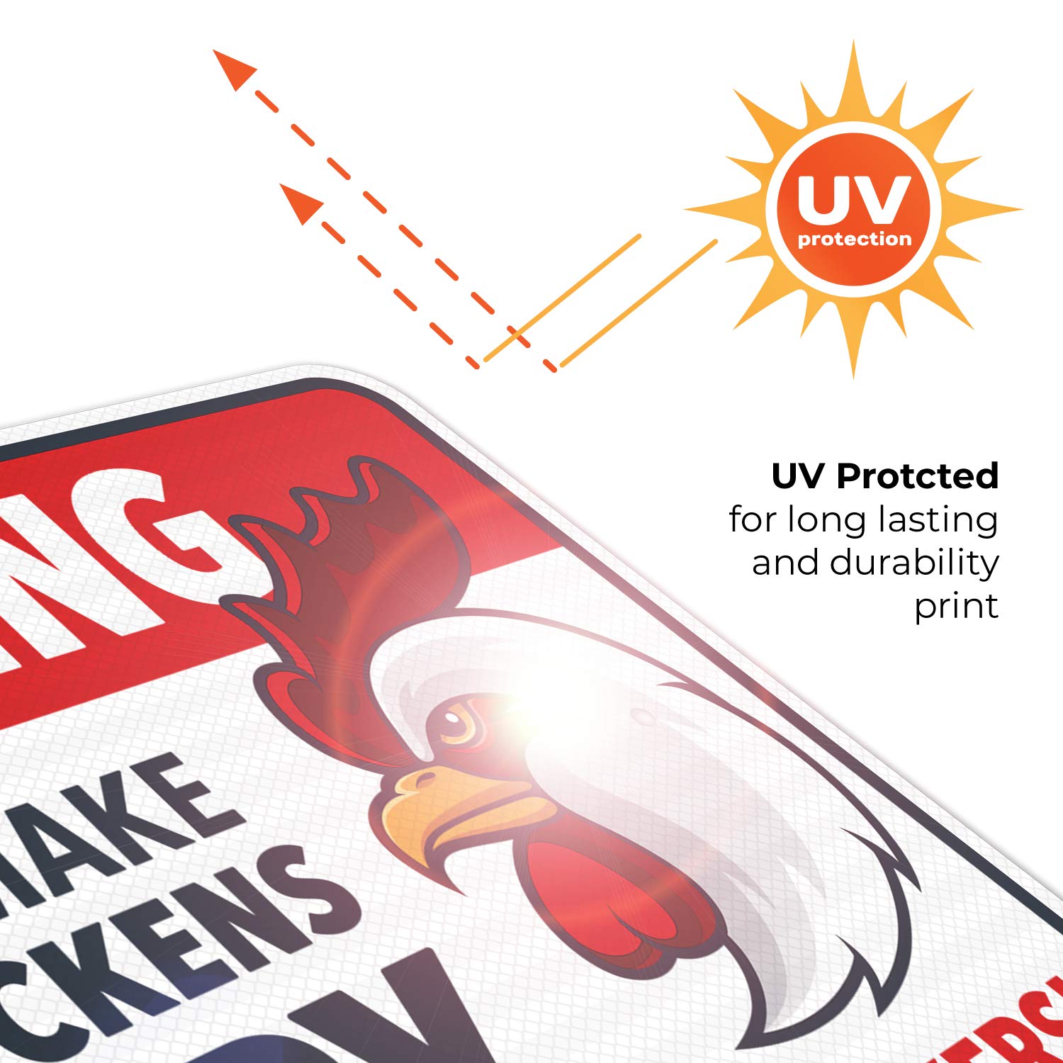 Funny Chicken Coop Sign - Warning Do Not Make The Chickens Angry - 18x24 Inches Reflective Aluminum Sign - 3M EGP .080 Fade Resistant - Indoor/Outdoor Use - Easy Mounting - Made in USA - Perfect for Farmhouse Decor, Backyard Chicken Coops & Poultry Enthusiasts