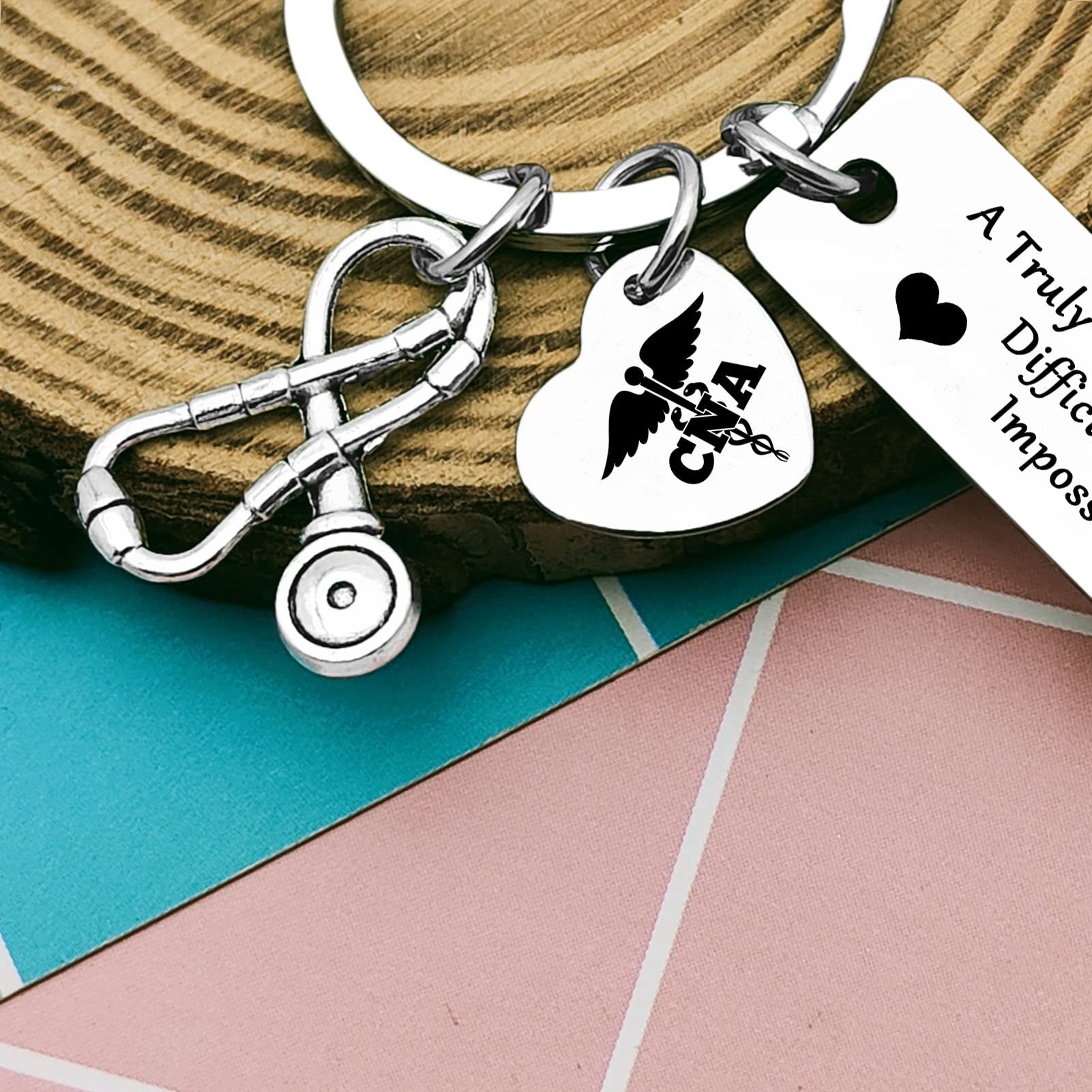 24 PCS Certified Nursing Assistant (CNA) Gift Keychains - Nurse Graduation, Nurse Day, Nursing School Student, Nurse Appreciation Gifts - Perfect for CNA Week, Christmas, Birthday - Silver Small Keychains for Healthcare Professionals