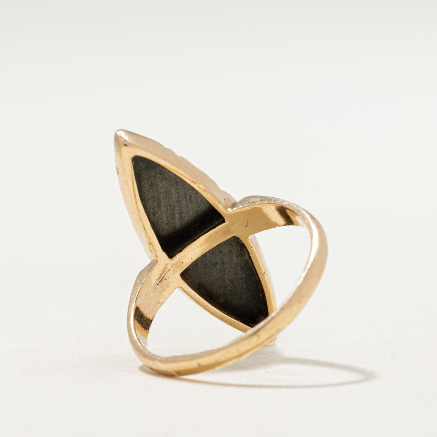 10K Hematite Navette Ring for Women | 2.60ct Genuine Hematite Gemstone | Size 3.75 | Elegant Marquise Cut Jewelry for Everyday Wear, Gift Giving & Special Occasions
