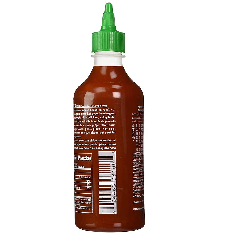 Huy Fong Sriracha Hot Chili Sauce - 17oz Bottle (Pack of 3) | Spicy Asian Hot Sauce for Cooking, Pho, Ramen & Dipping | Perfect for Home Kitchens & Restaurants