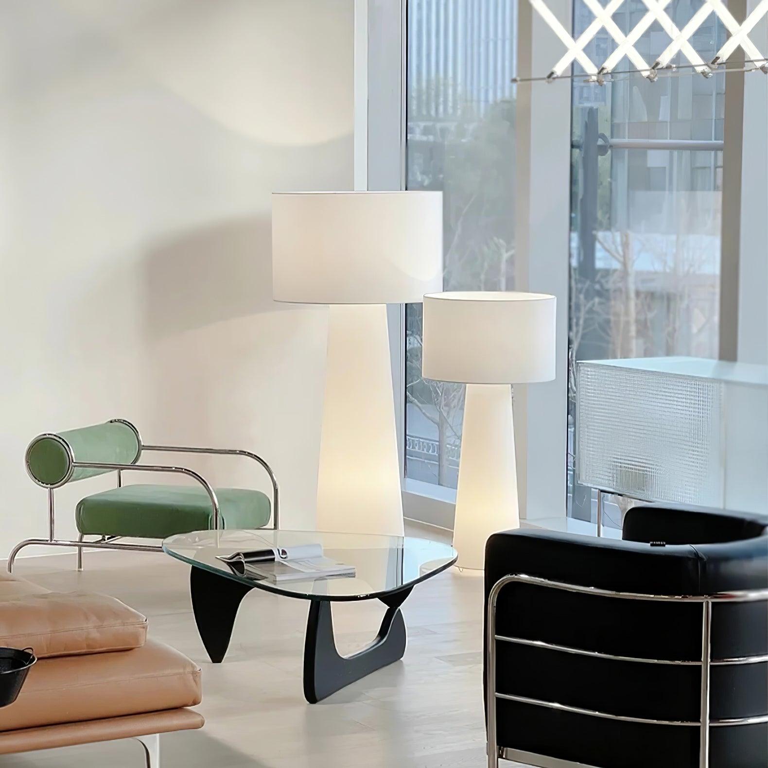 Modern Column Fabric Floor Lamp - Elegant Standing Light for Living Room, Bedroom & Office - Perfect for Reading, Relaxing & Ambient Lighting
