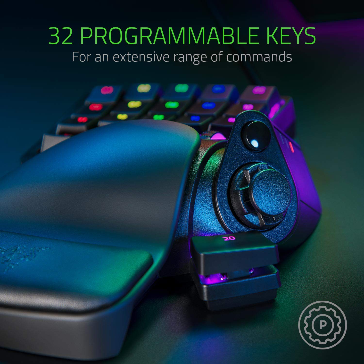 Razer Tartarus Pro Analog Optical Gaming Keypad - 32 Programmable Keys, Customizable Trigger Point, 8 Profiles for PC (Black) | Perfect for FPS, MMO & Esports Gaming