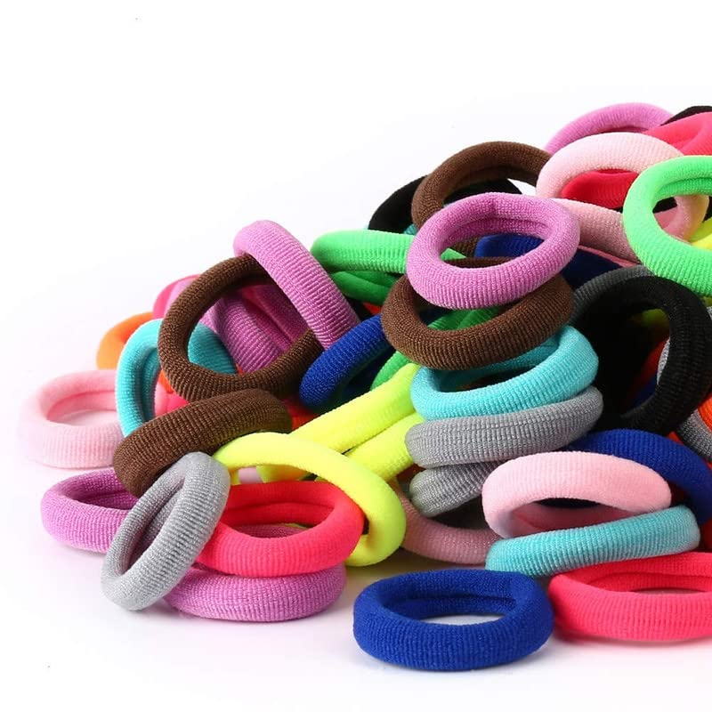 Shidara Baby Hair Ties for Girls & Toddlers - 100 Pack Soft Cotton Seamless Hair Bands | Elastic Ponytail Holders for Kids | Perfect for School, Playtime & Special Occasions