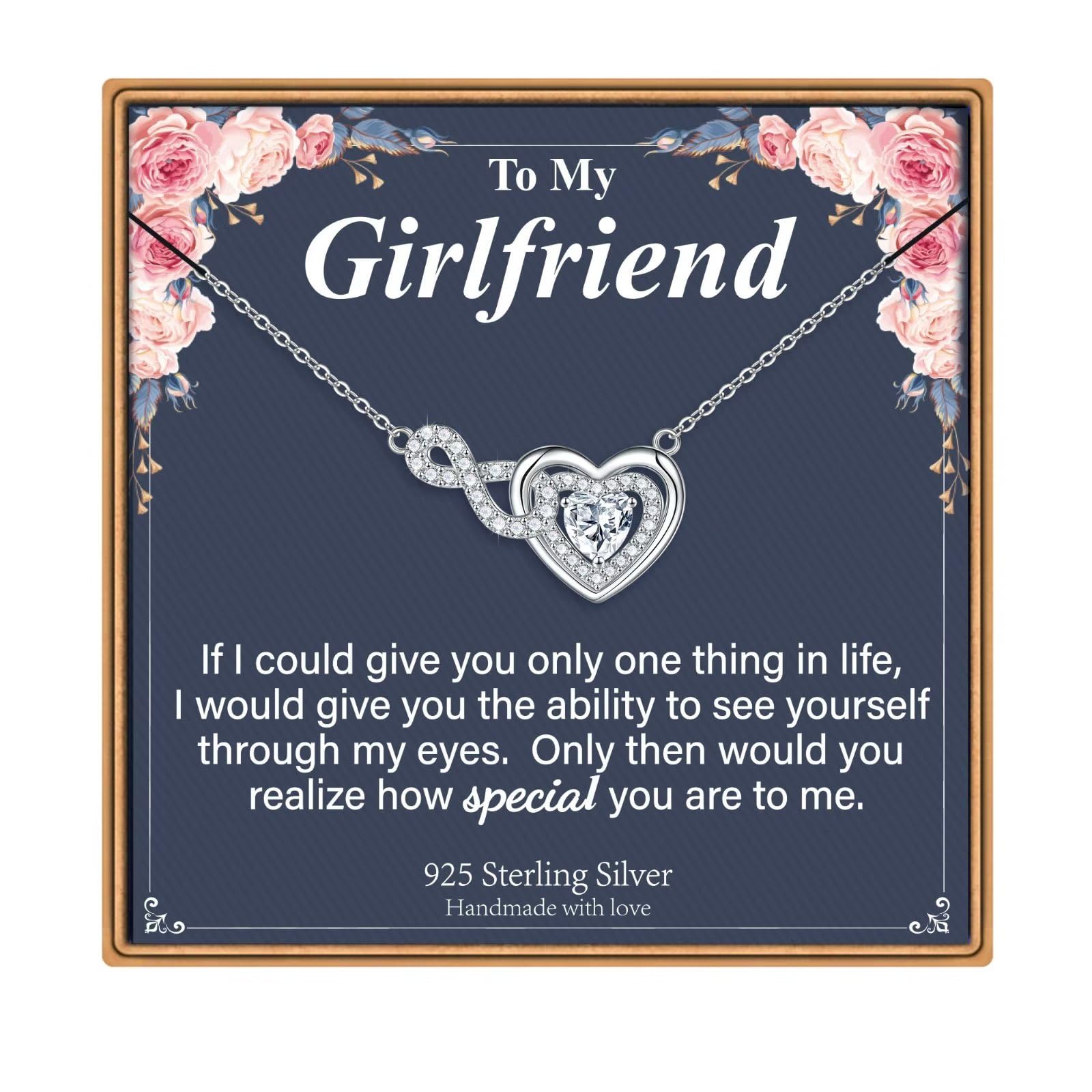Iefil S925 Sterling Silver Necklace for Women - Elegant Heart Pendant Jewelry Gift for Wife, Girlfriend, Mom | Mothers Day, Christmas, Anniversary, Birthday Present | Perfect for Date Night, Wedding, Party & Special Occasions