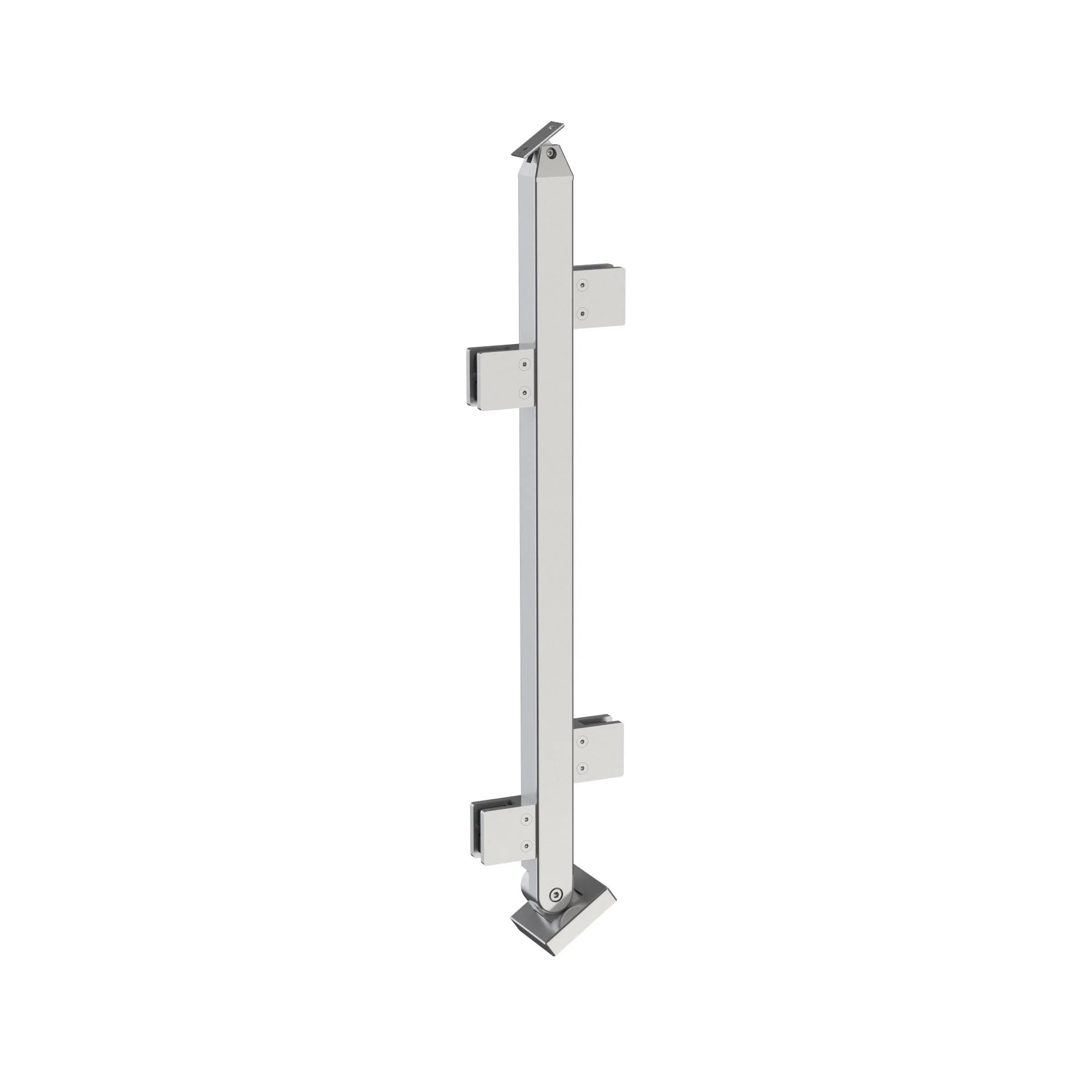 Stainless Steel 316 Glass Railing Post - Heavy Duty Square Surface Handrail Bracket for 3/8