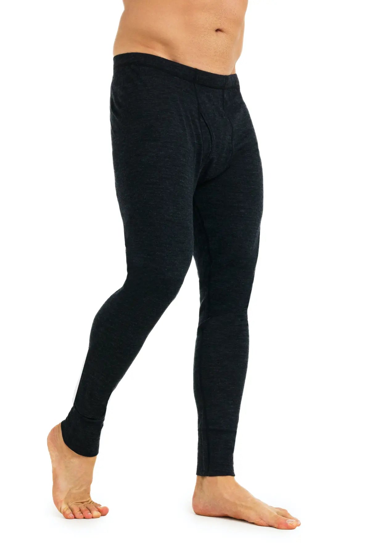 Premium Men's Merino Wool Pants 165 - Soft & Breathable Heathered Black Trousers for Outdoor Hiking, Travel & Casual Wear