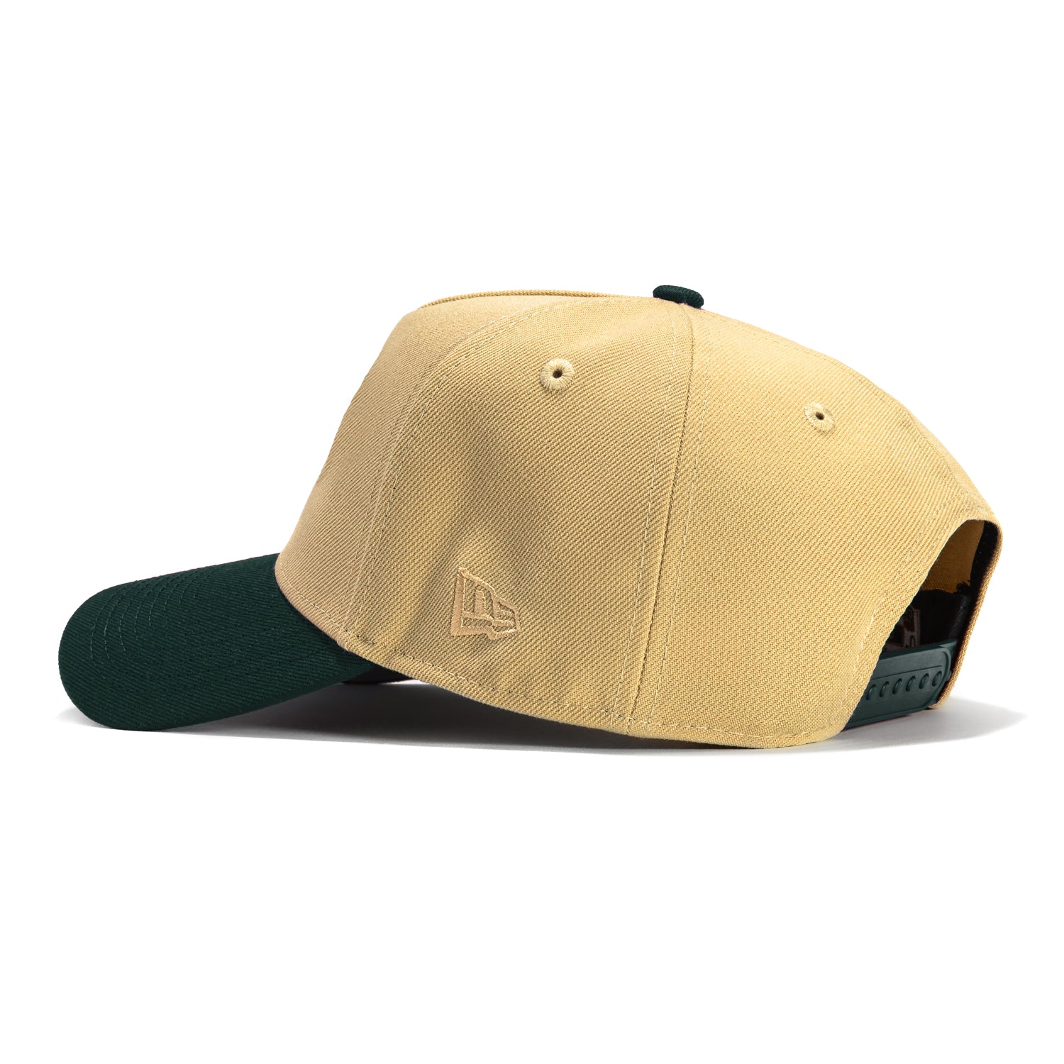 New Era 9Forty A-Frame San Francisco Giants 25th Anniversary Patch Snapback Hat - Tan & Green - Official MLB Baseball Cap for Men & Women - Perfect for Games, Collecting & Streetwear Fashion