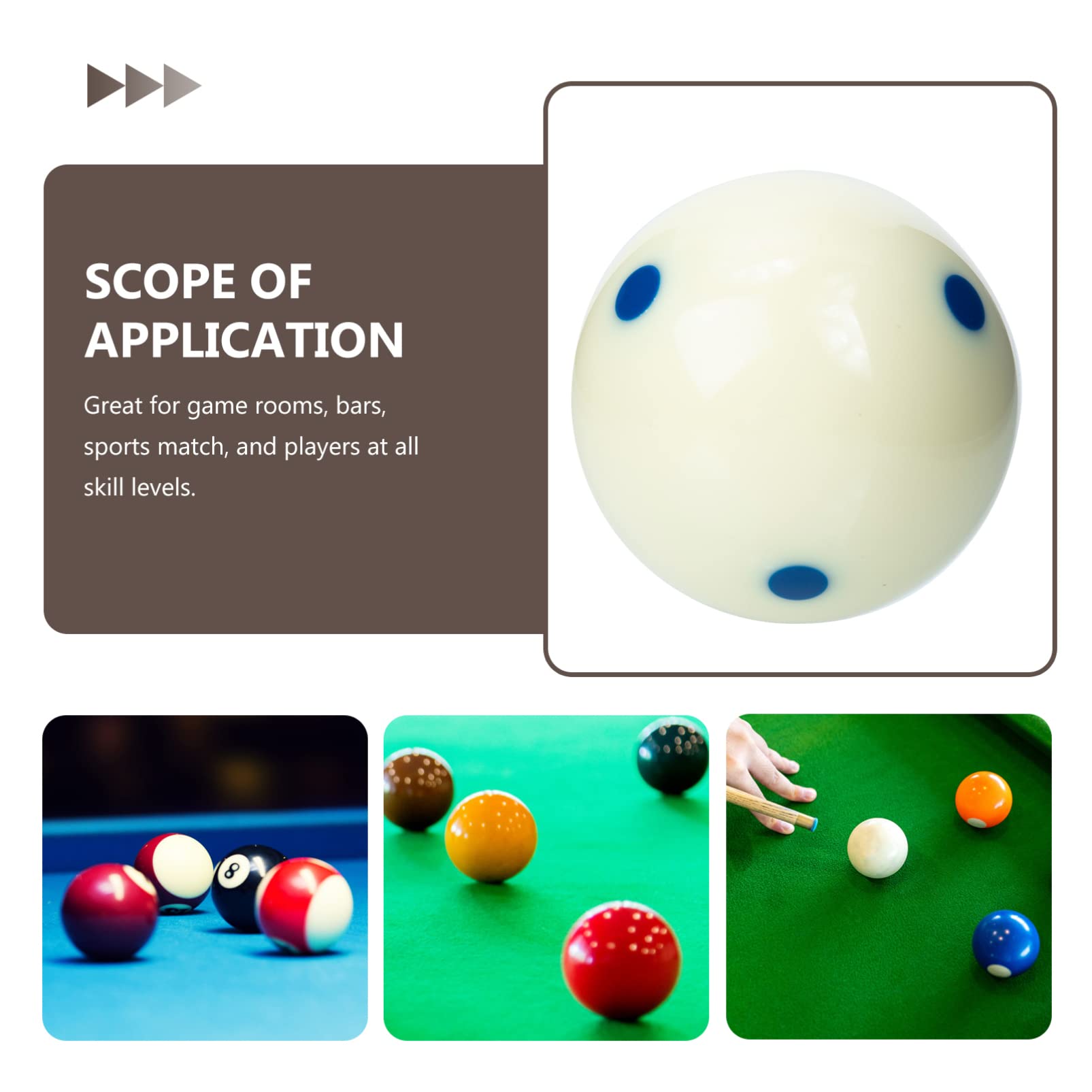 Professional Billiard Cue Ball - White Replacement Pool Cue Accessory for Training & Game Play | Durable Billiard Balls for Clubs, Swimming Pools & Home Game Rooms
