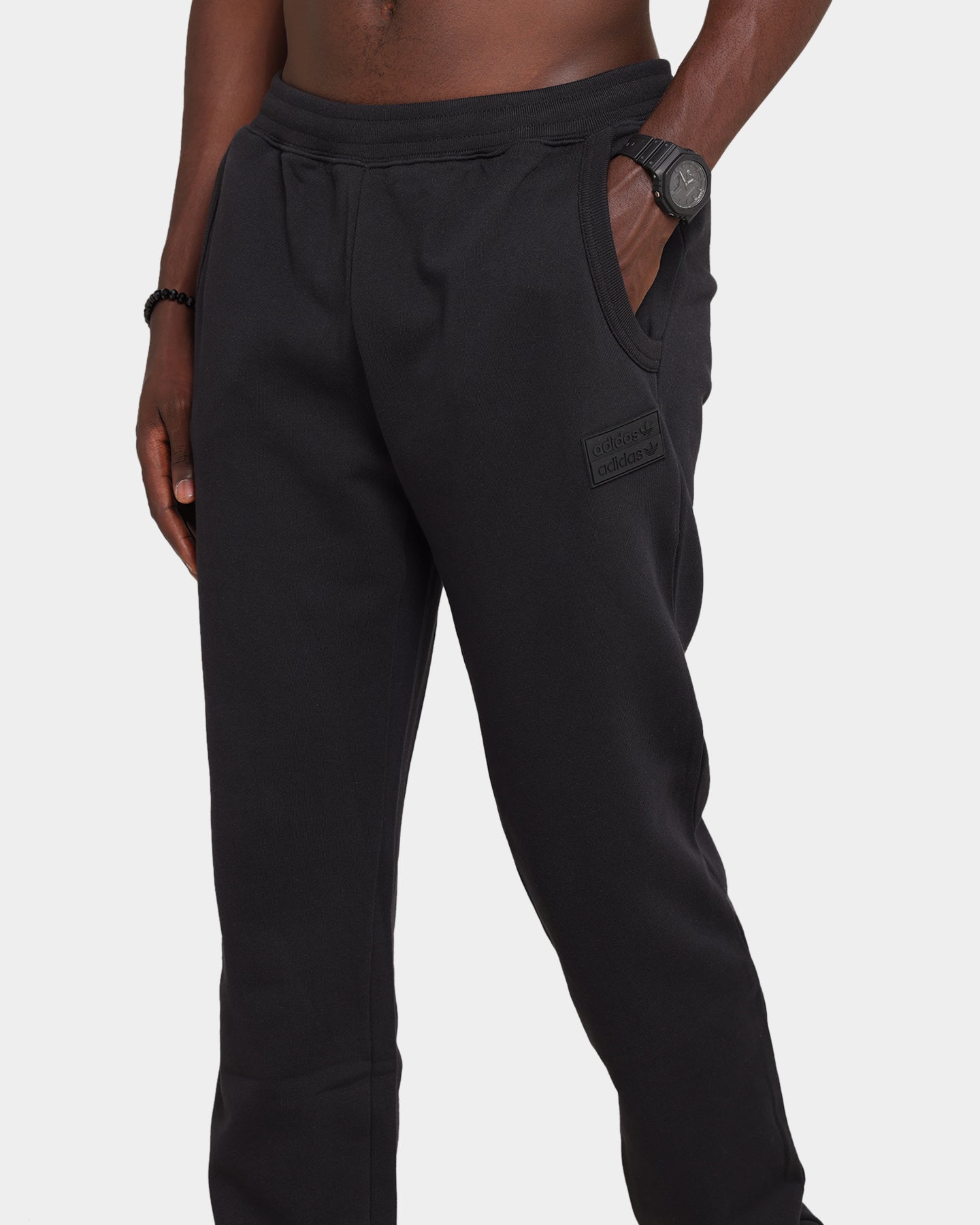 Adidas Men's Black Silicone Sweatpants - Comfortable Workout Joggers for Running, Gym & Lounge Wear