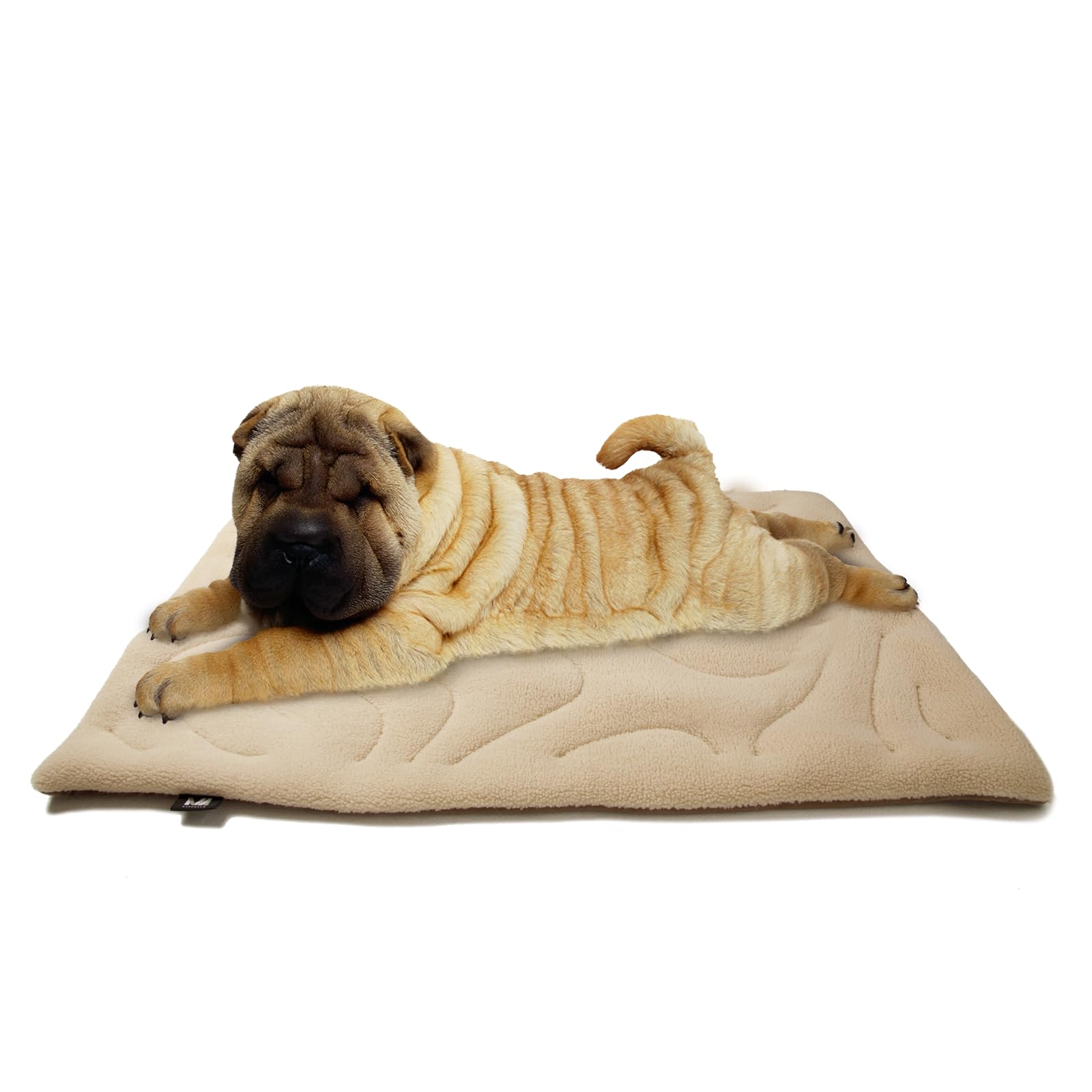 Machine Washable & Waterproof Dog Crate Pad - Reversible Kennel Bed for Small Dogs & Cats - Cage Cushion with Non-Slip Bottom (Beige) | Perfect for Crates, Carriers & Indoor Pet Beds